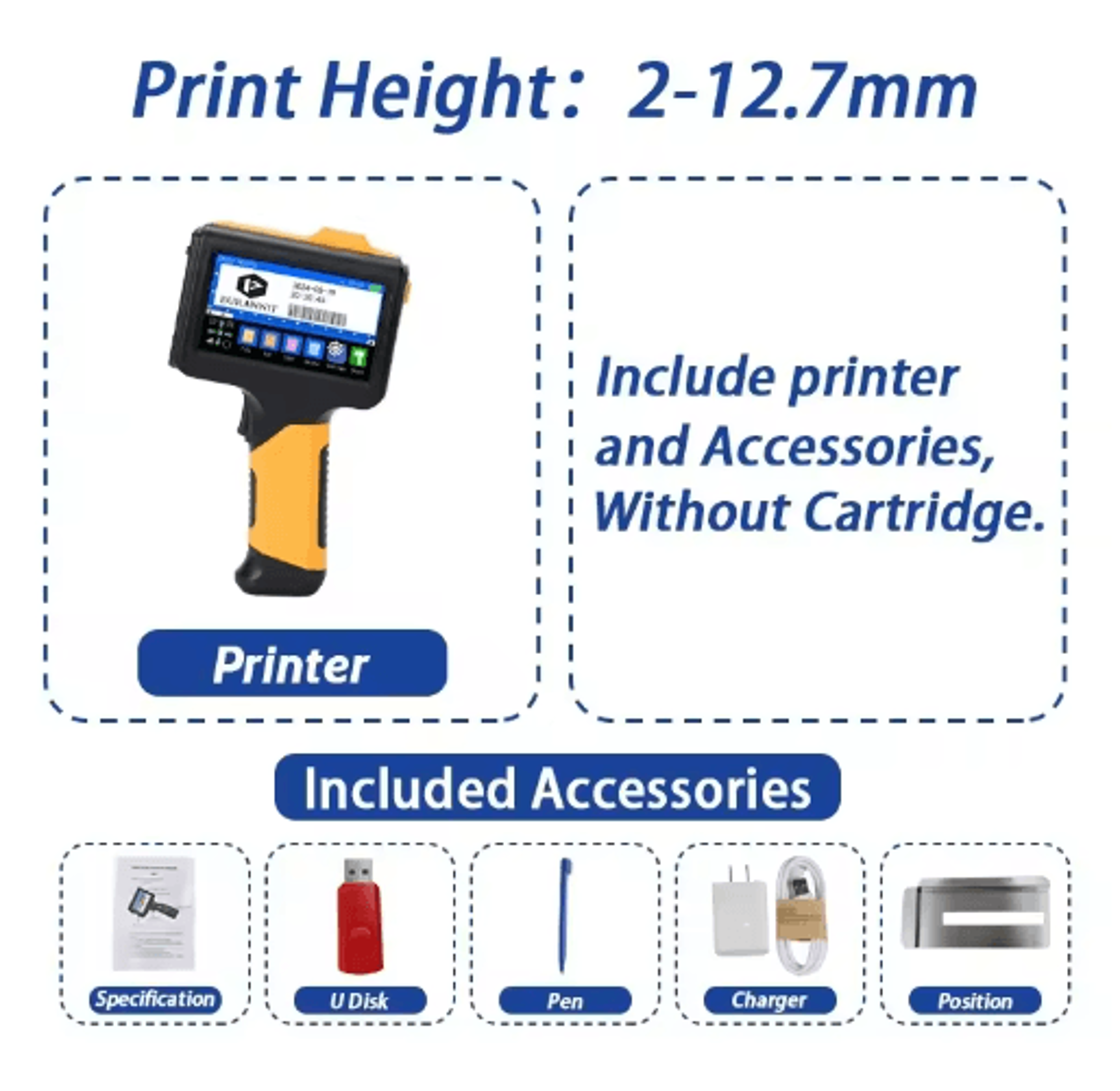 Portable Handheld Inkjet Printer  Expiration Date QR Code  Barcode Coding Machine 3