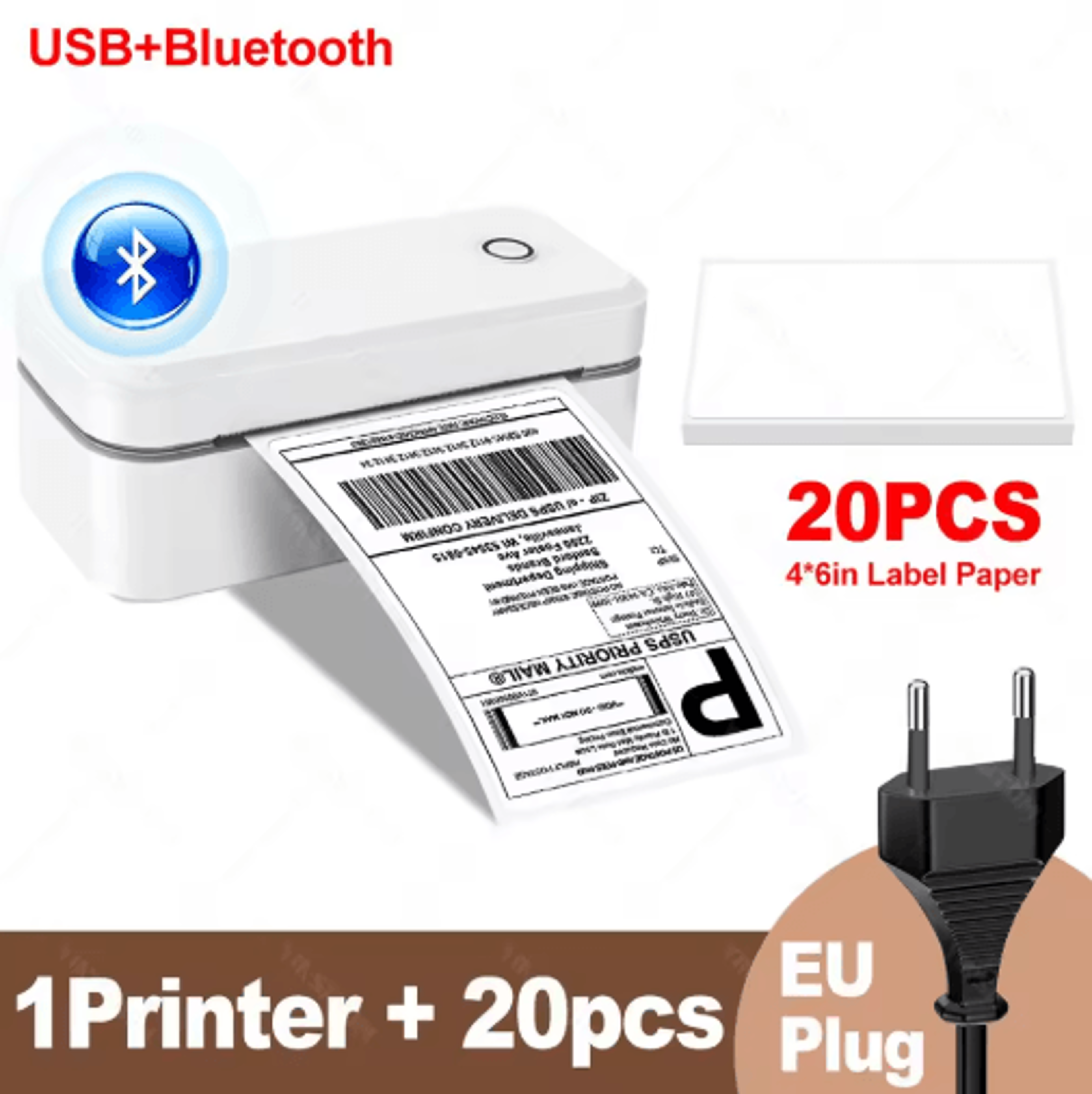 Portable Bluetooth Thermal Label Printer  4x6 Shipping Label Maker With Automatic Label Recognition 4