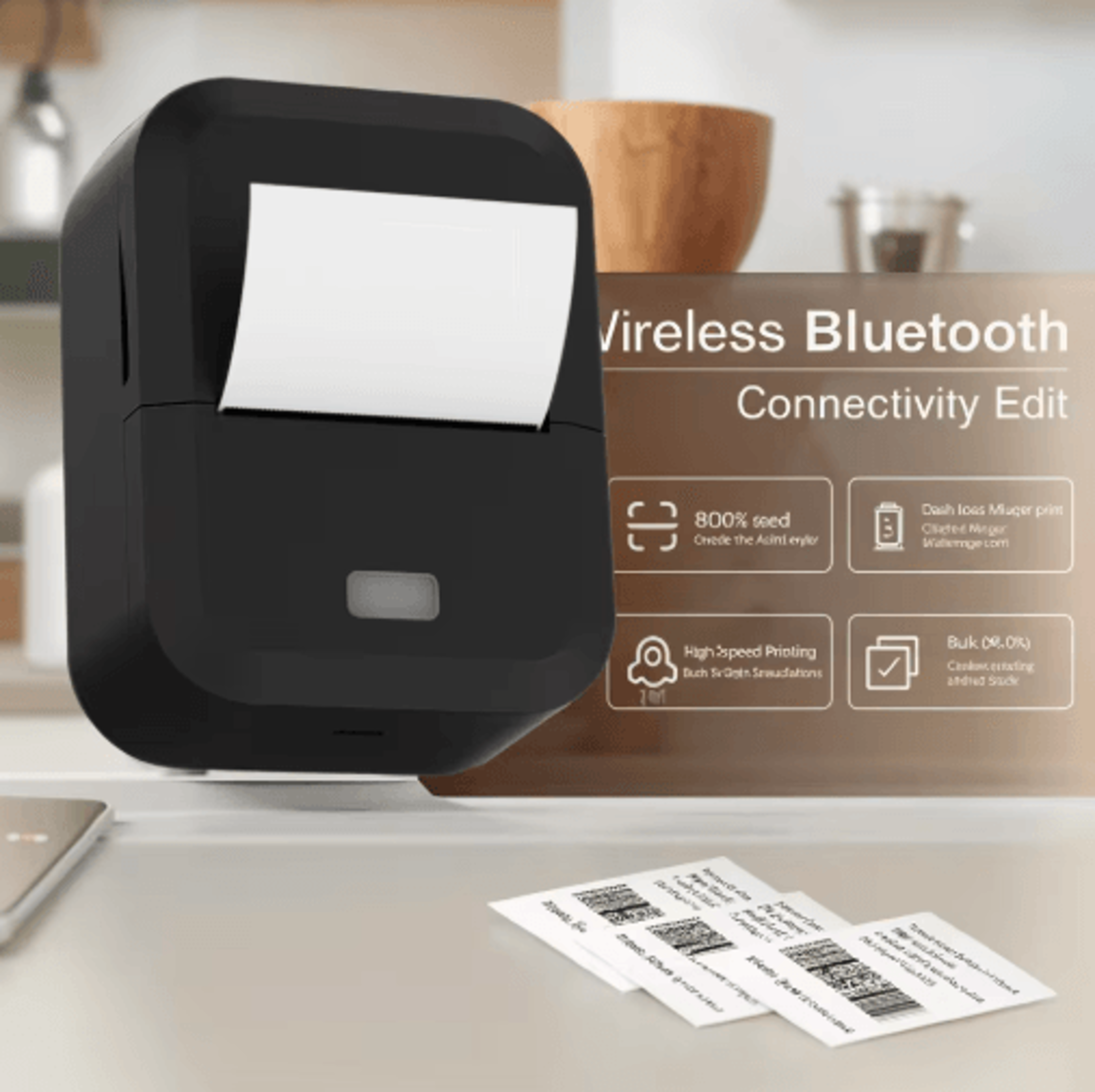 Mini Portable Bluetooth Thermal Label Printer  Wireless Sticker Maker For Home  Office 11