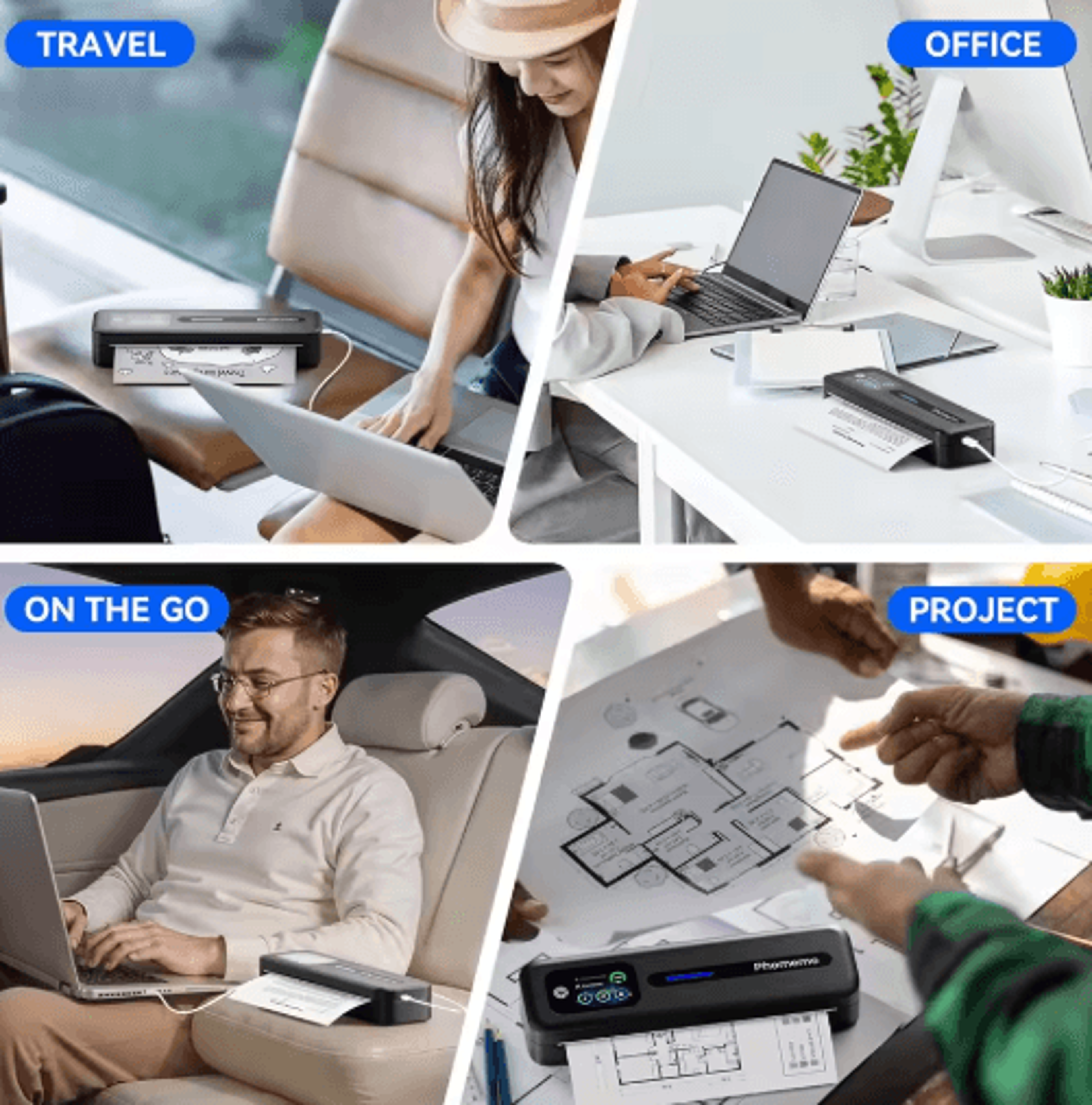 Portable Touchscreen Thermal Printer  Inkless A4  US Letter Printer 3