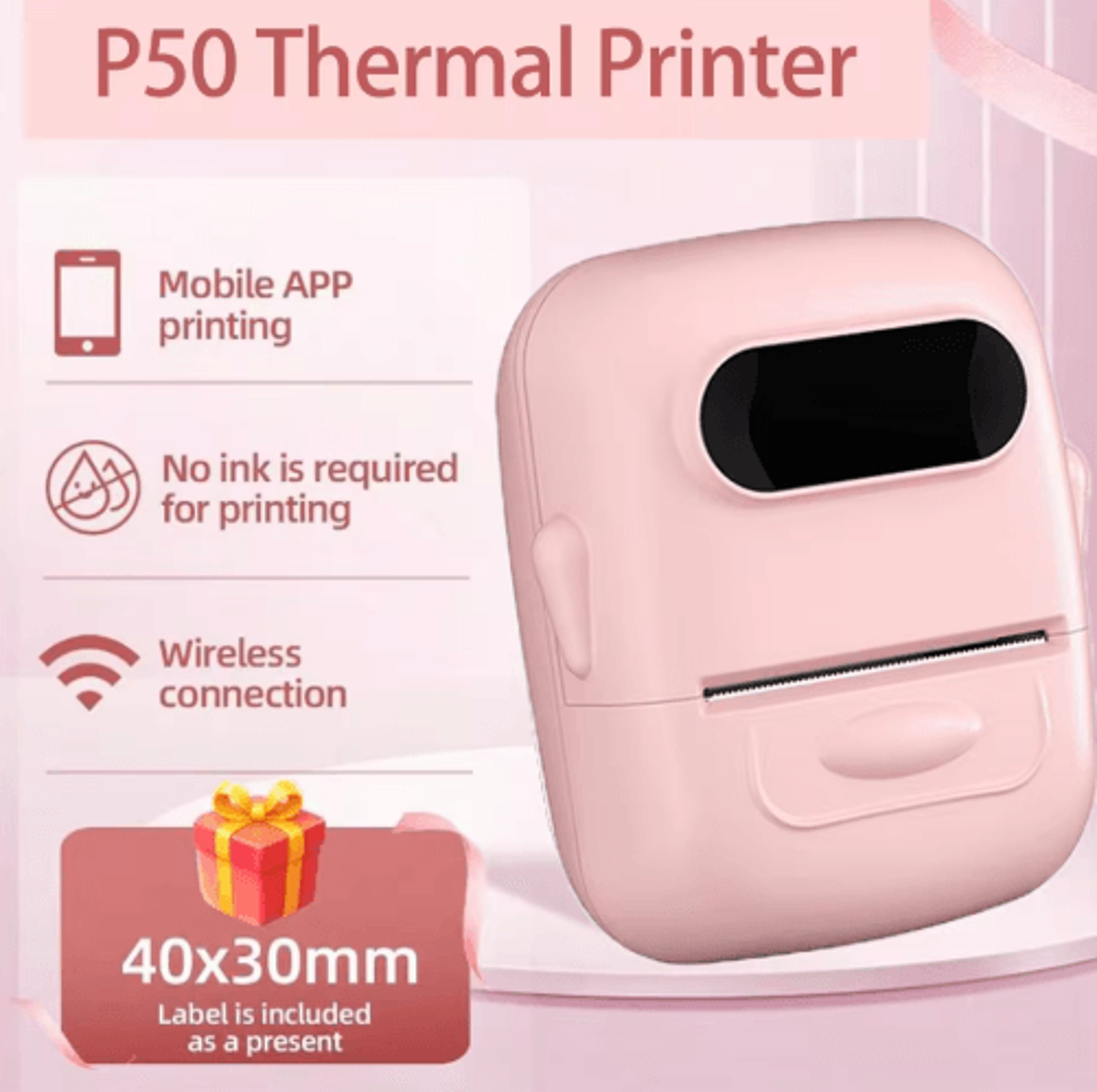 P50 Bluetooth Thermal Label Printer  Portable Waterproof Sticker Maker 16