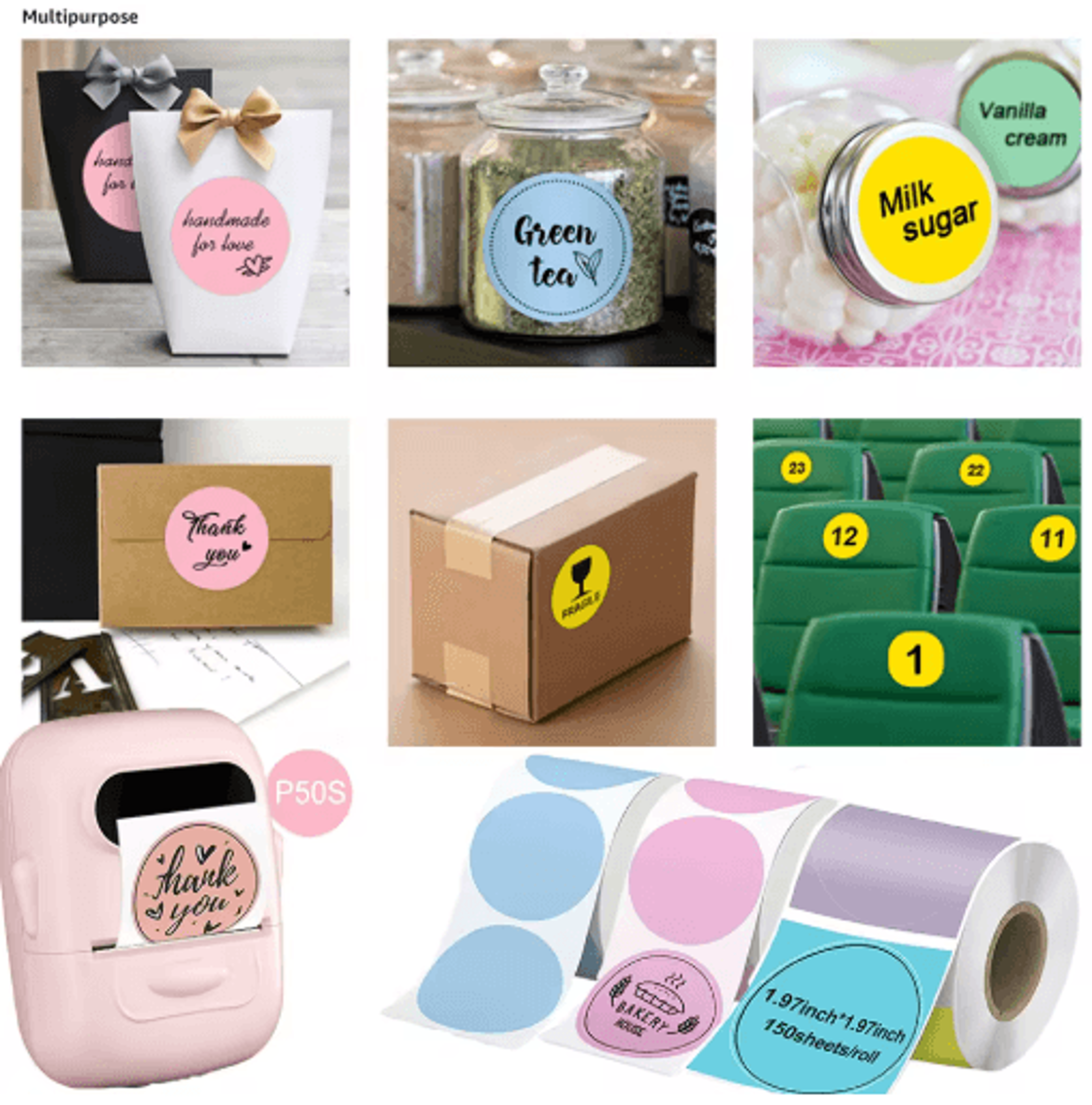 P50 Bluetooth Thermal Label Printer  Portable Waterproof Sticker Maker 14