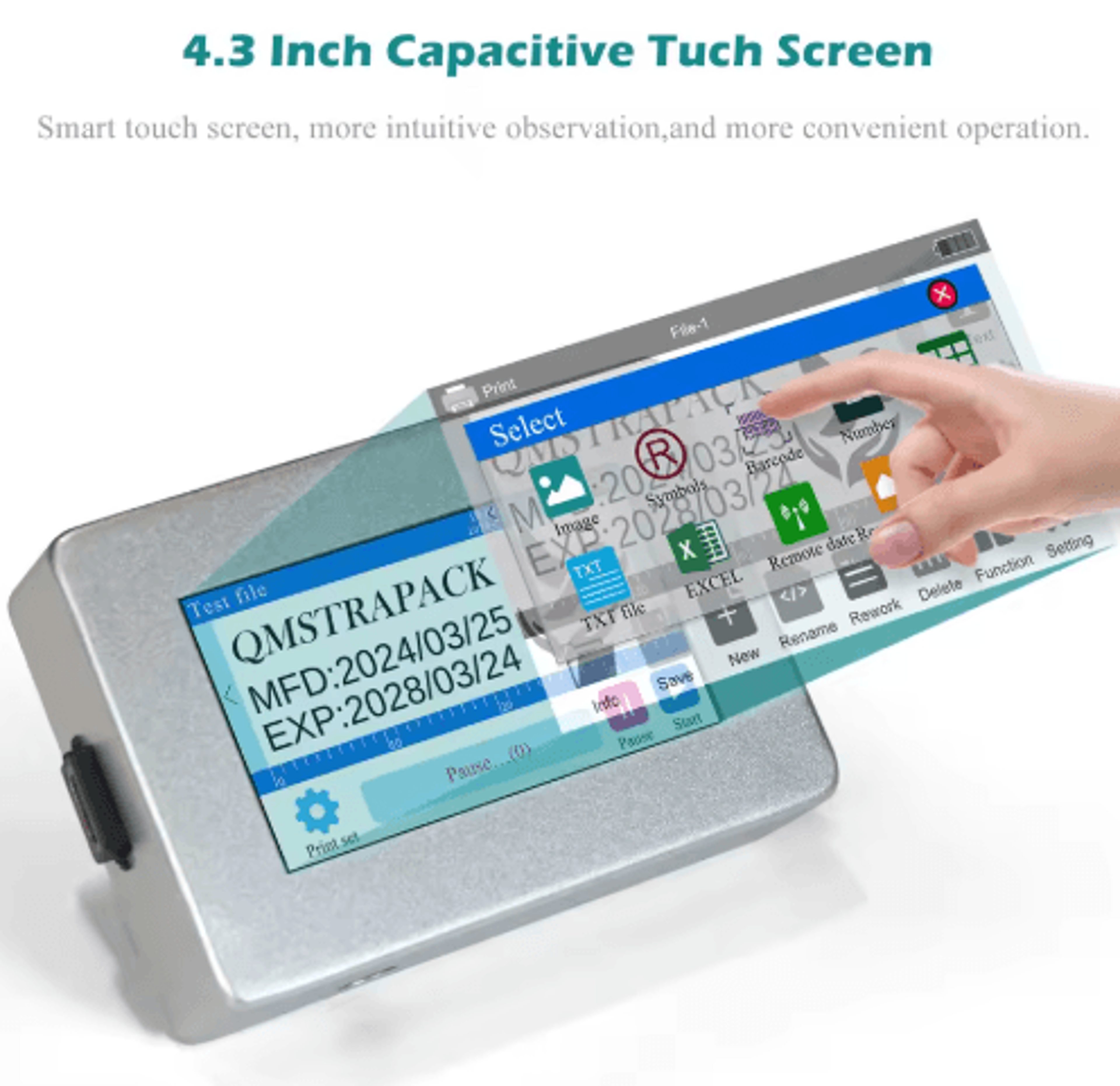 43Inch Industrial Online Inkjet Printer  QR Code Barcode  Expiry Date Coding Machine 8