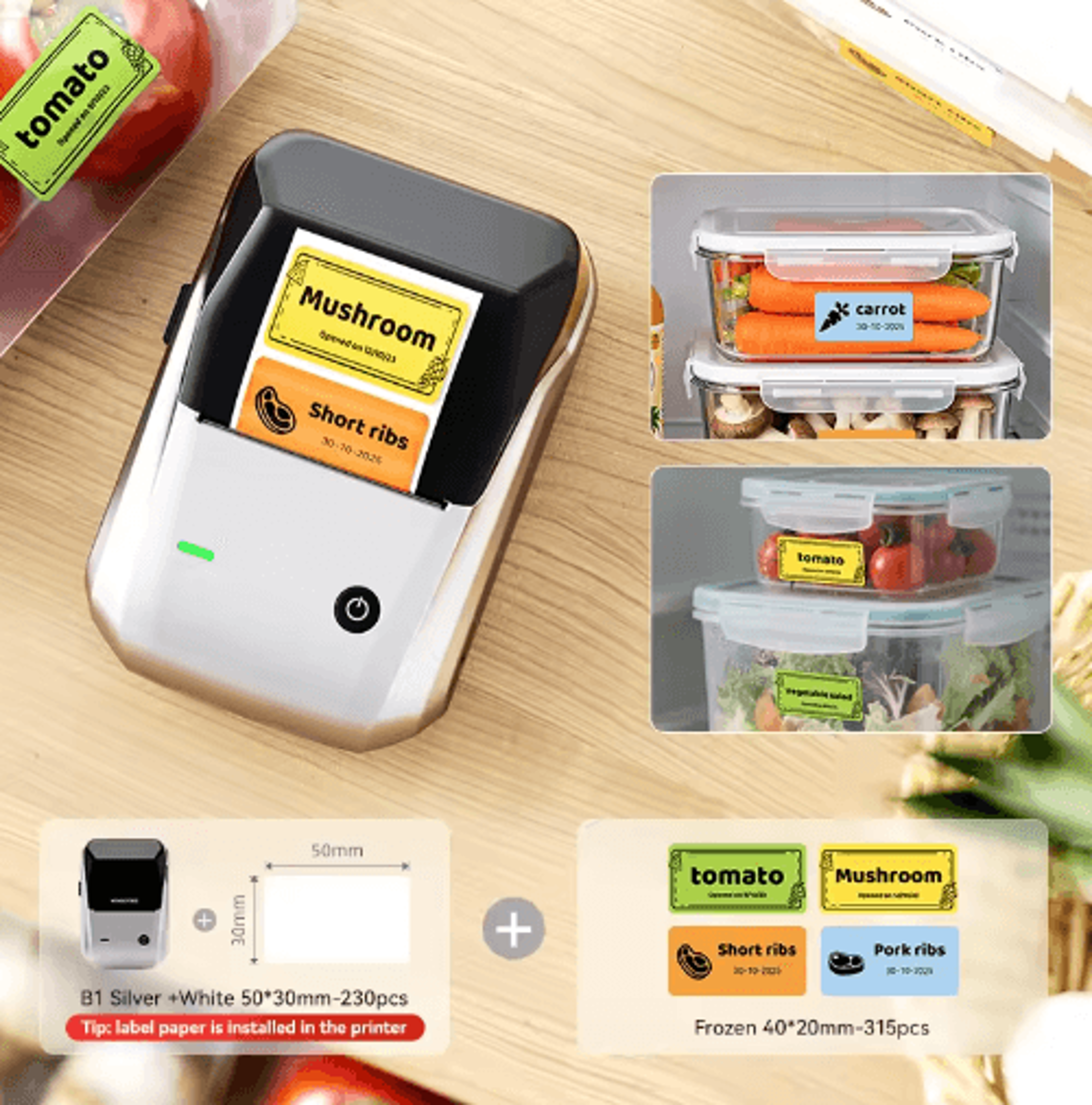 Wireless Bluetooth Label Maker  Freezer Labels For Kitchen  Food Storage 17