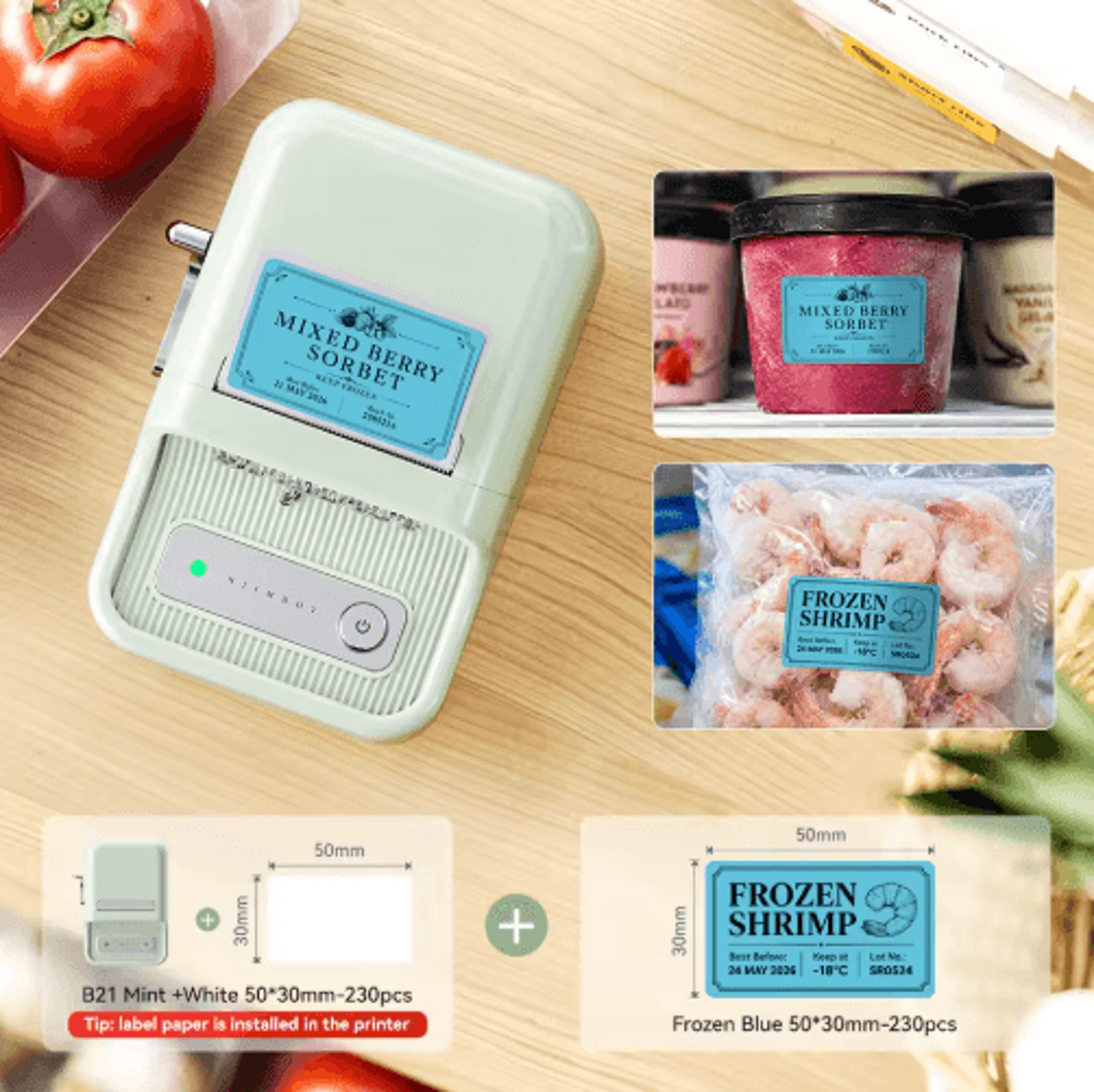 Wireless Bluetooth Label Maker  Freezer Labels For Kitchen  Food Storage 8