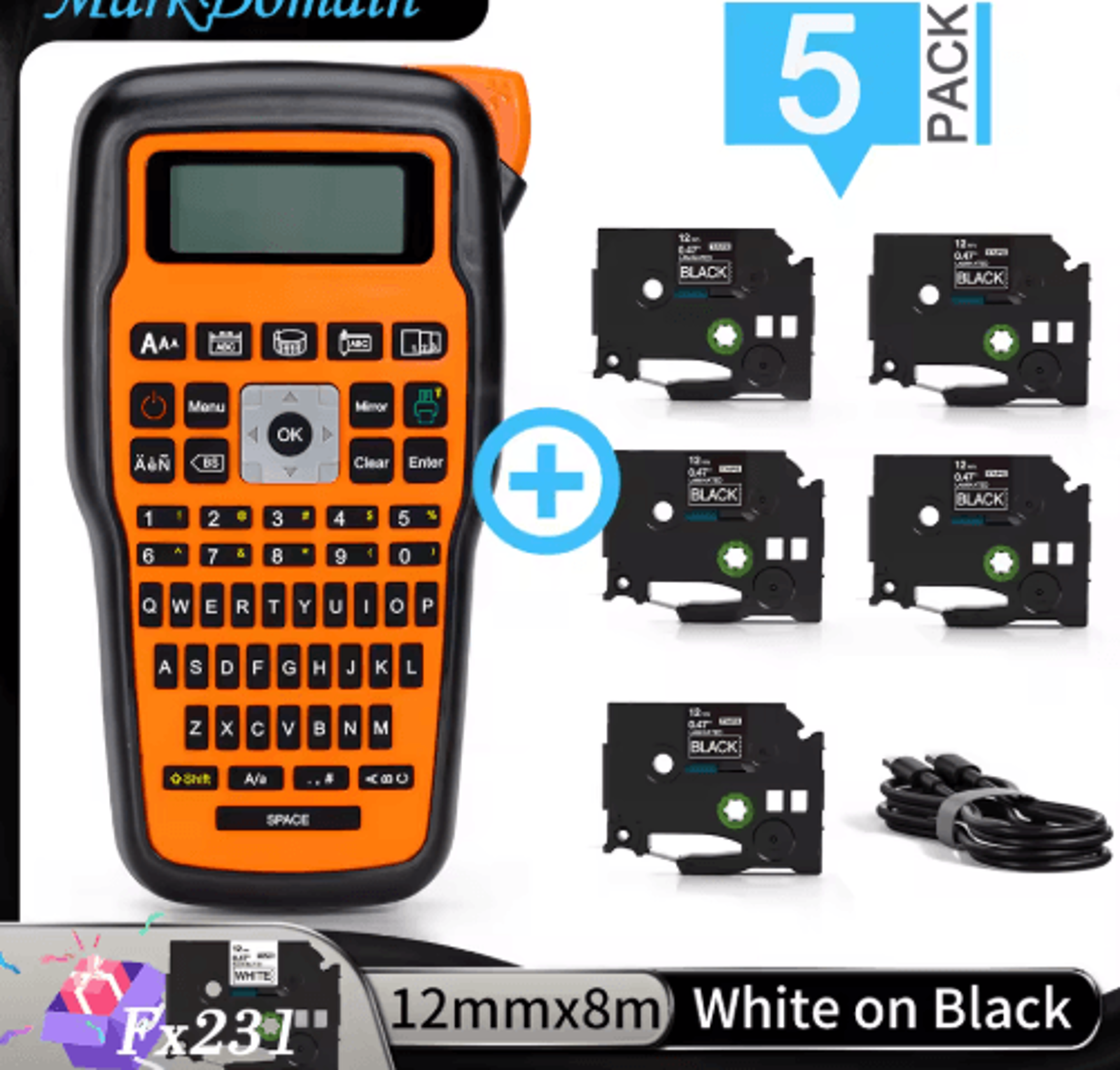 E1000 Pro Handheld Label Maker  Portable Industrial Label Printer For Brother TZe Tape 2