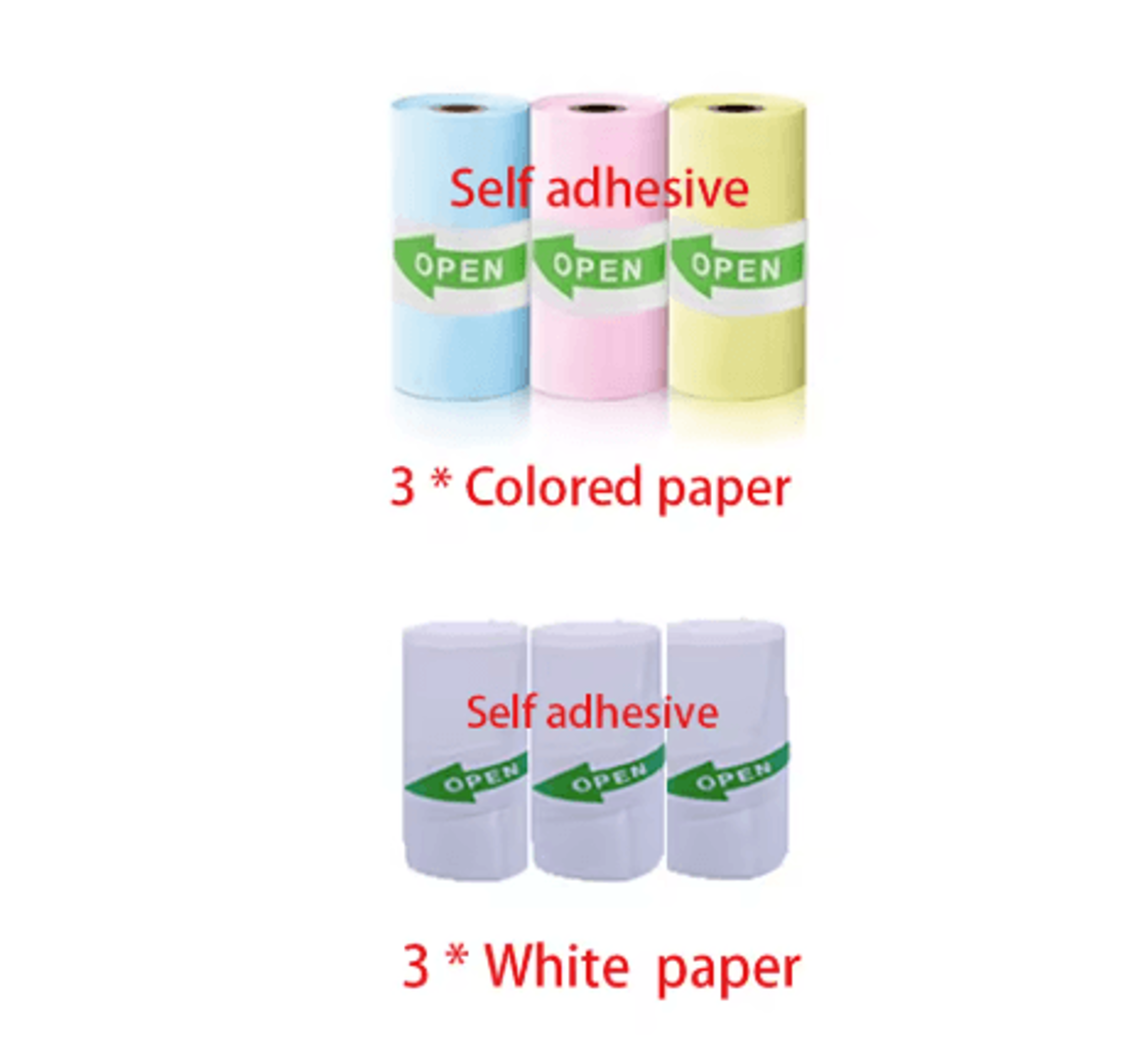 57mm SelfAdhesive Thermal Printer Paper  Inkless Sticker Paper For Mini Printers 9