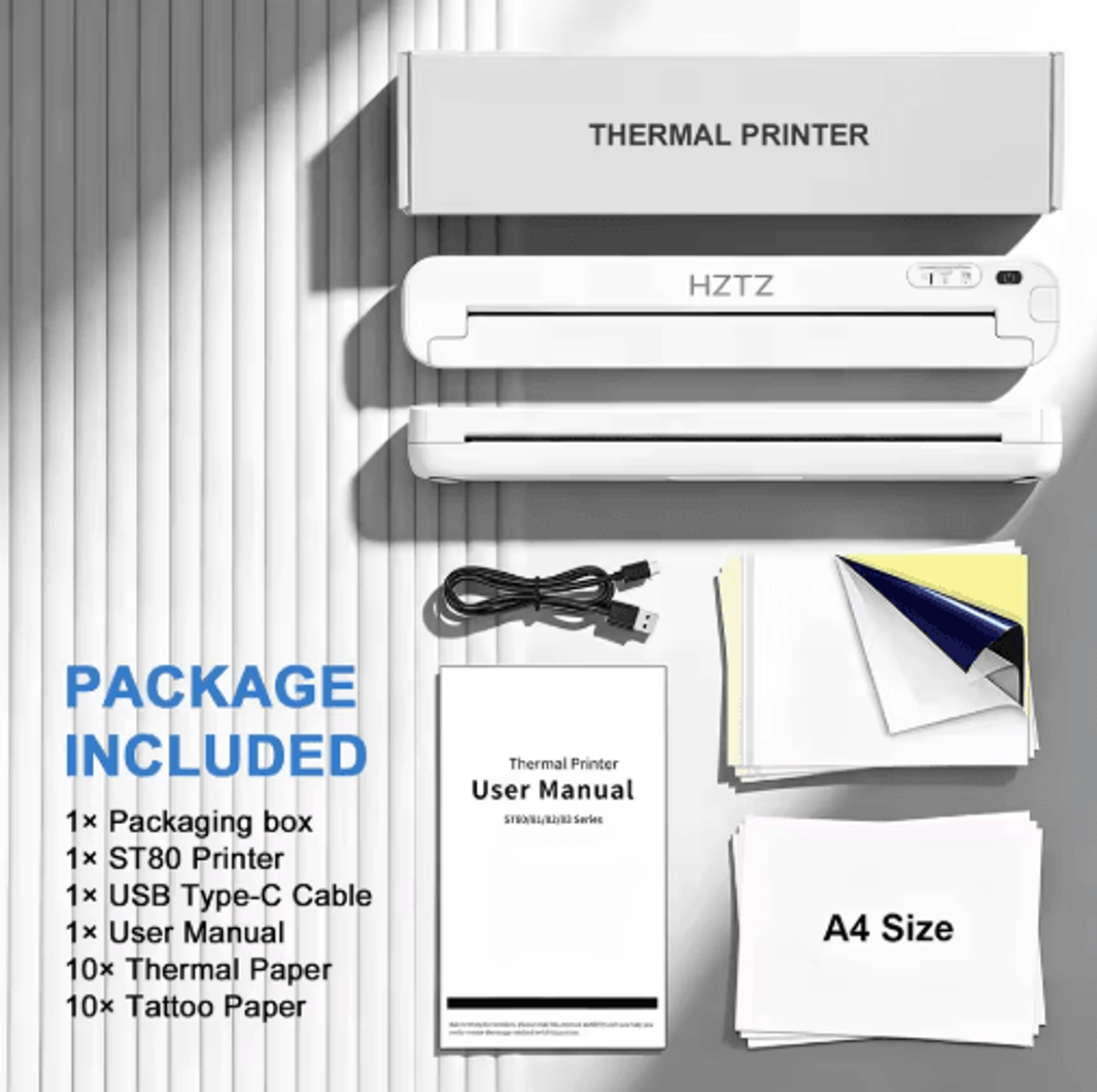 ST80 Wireless Tattoo Stencil Printer  203dpi A4 Thermal Transfer Printer 3