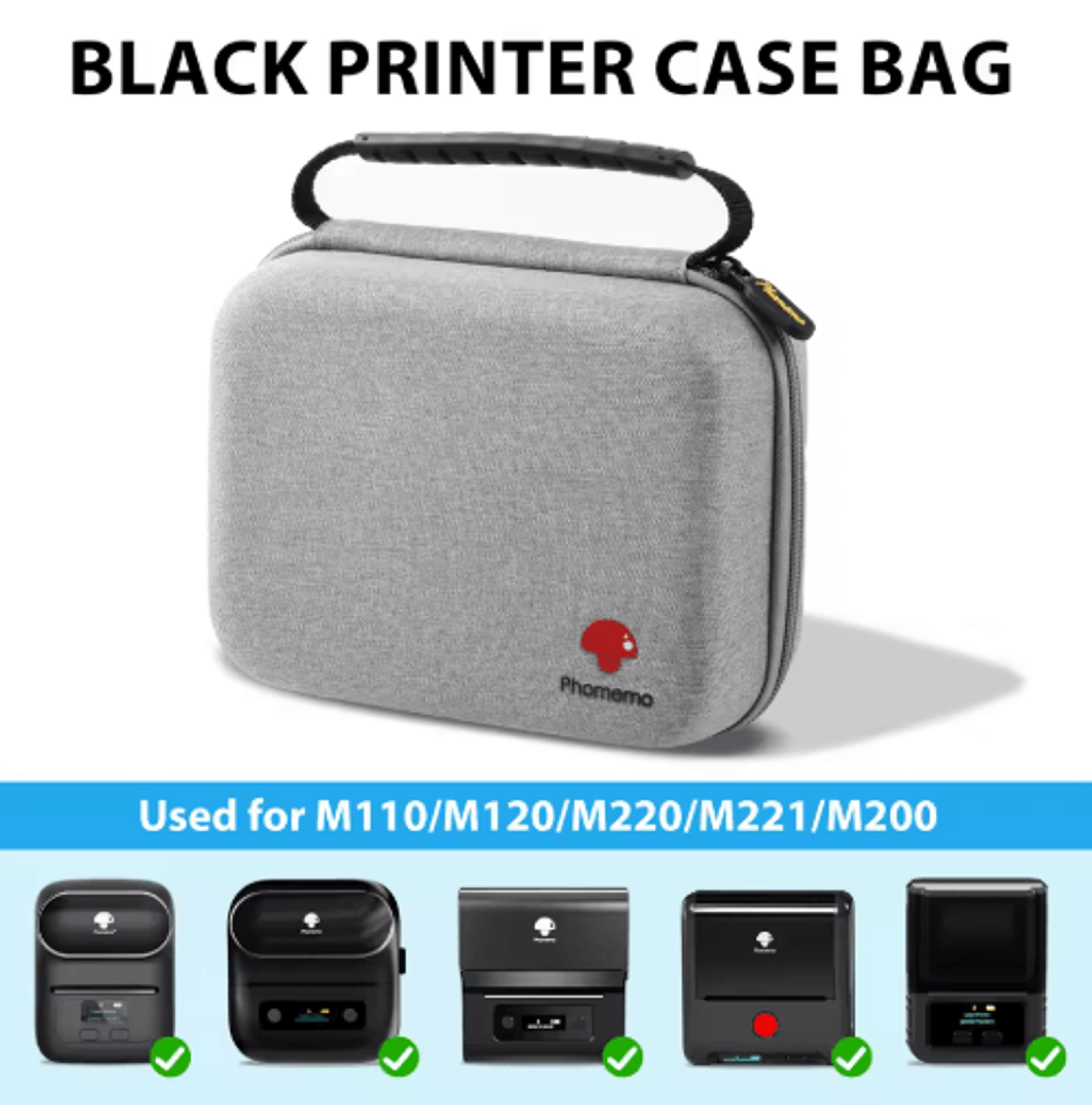 Portable Label Printer Storage Case  Protective Carrying Case With Mesh Pocket 1