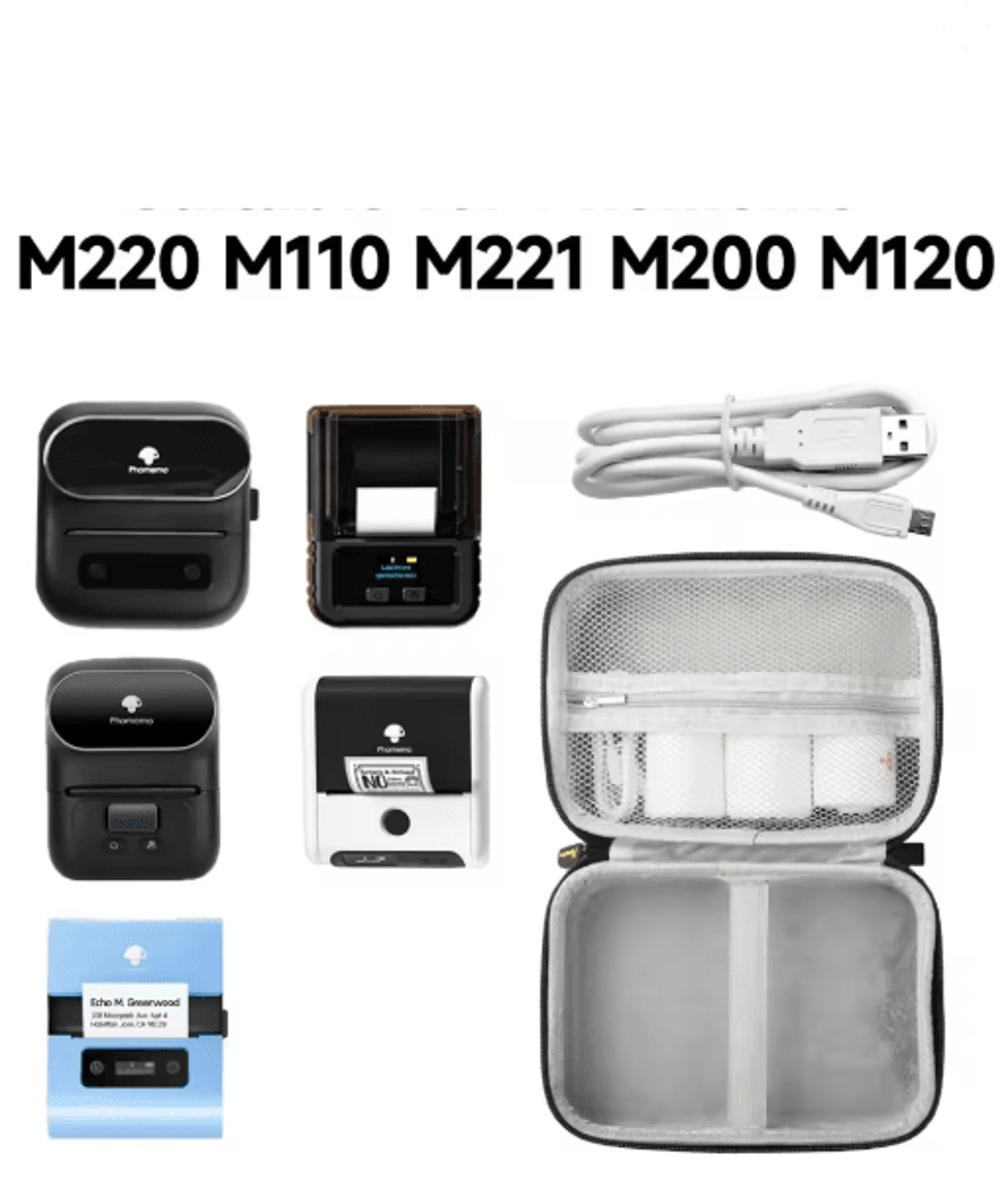 Portable Label Printer Storage Case  Protective Carrying Case With Mesh Pocket 7