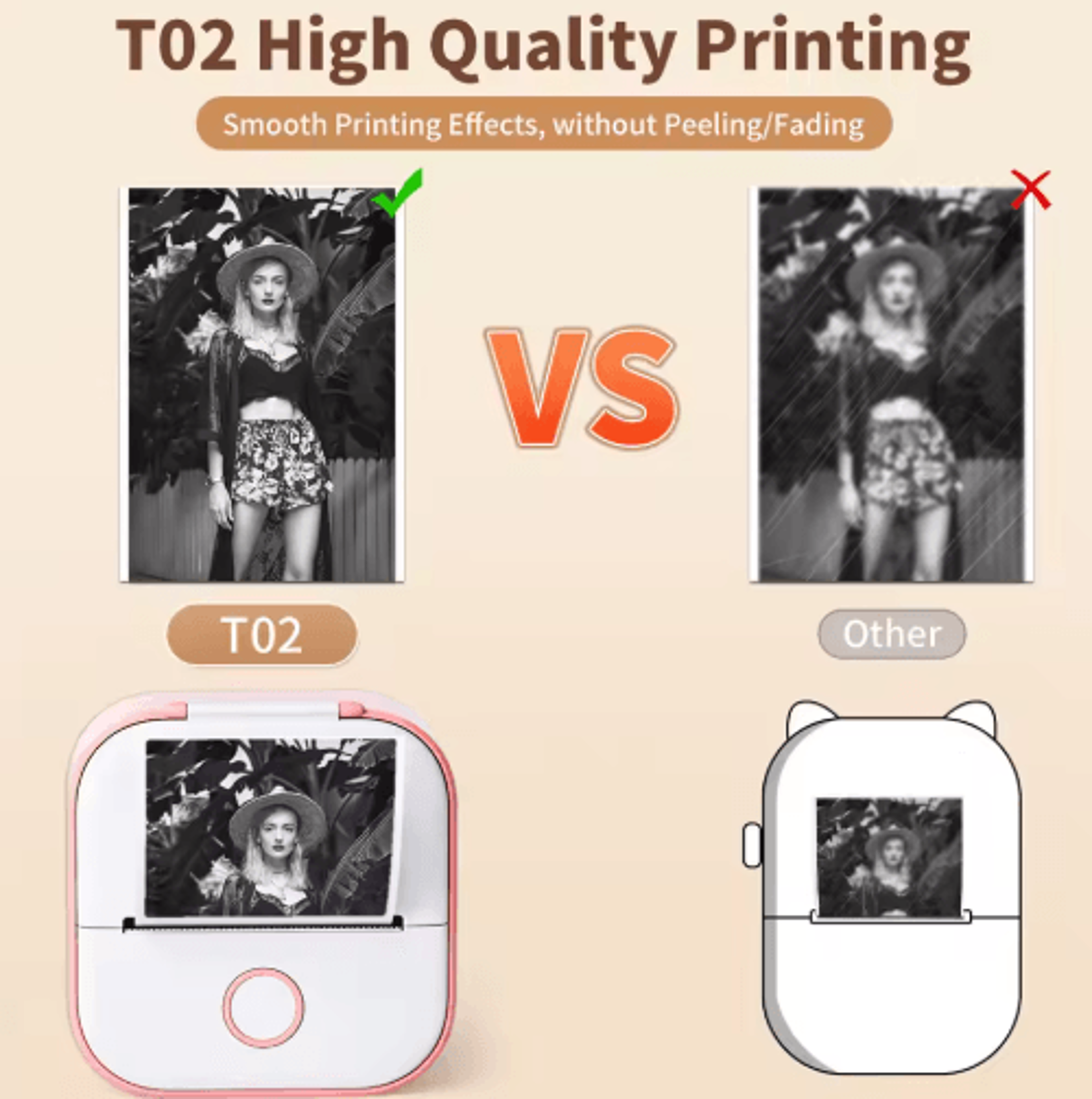 T02 Mini Portable Thermal Printer  Wireless Inkless Pocket Sticker Maker 17