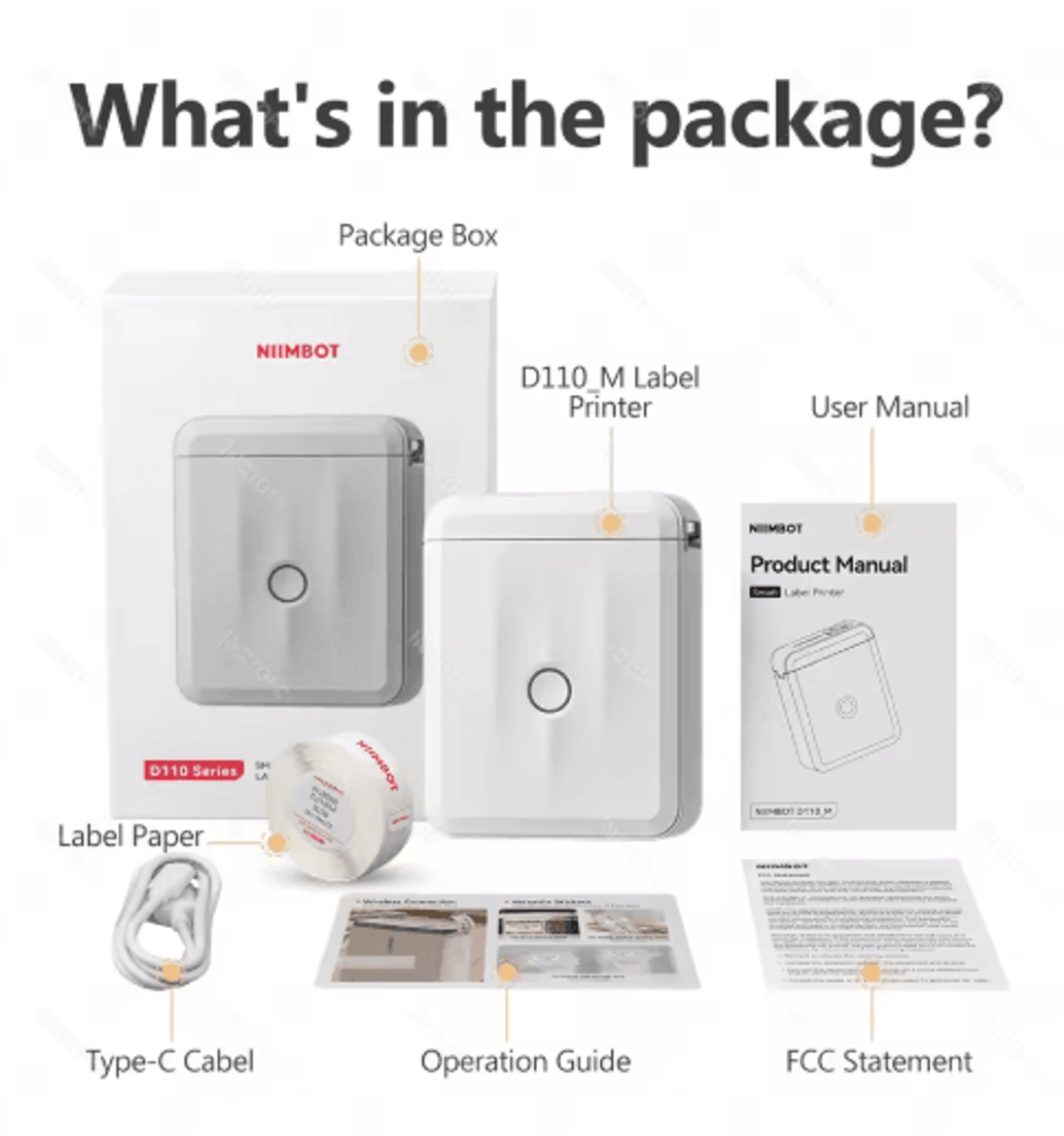 D110M Upgraded Thermal Label Printer  Mini Portable Smart Label Maker With Tape 4