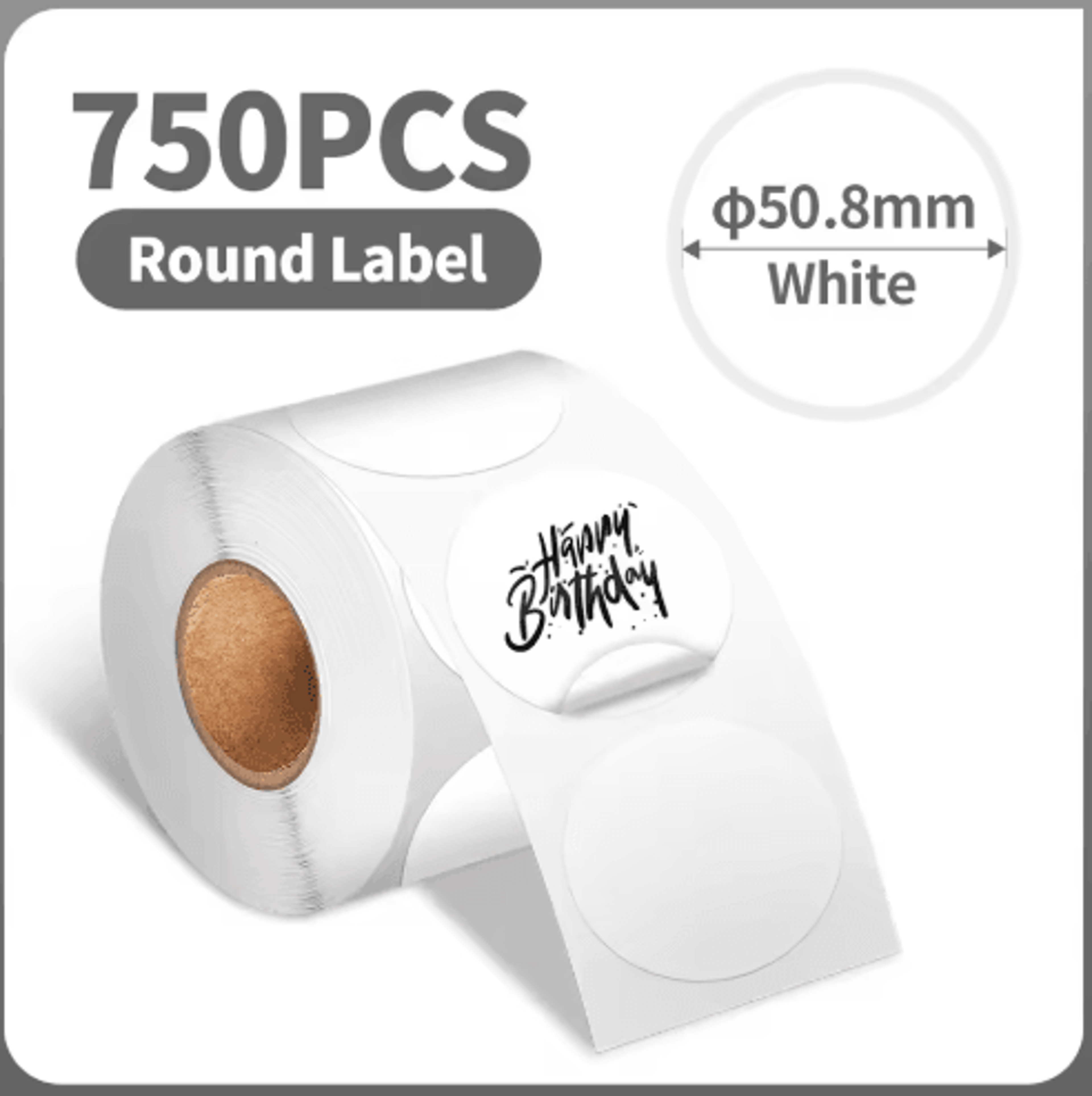 Waterproof Round Thermal Label Stickers  White Adhesive Label Paper For PM241 PM246S  D520 12