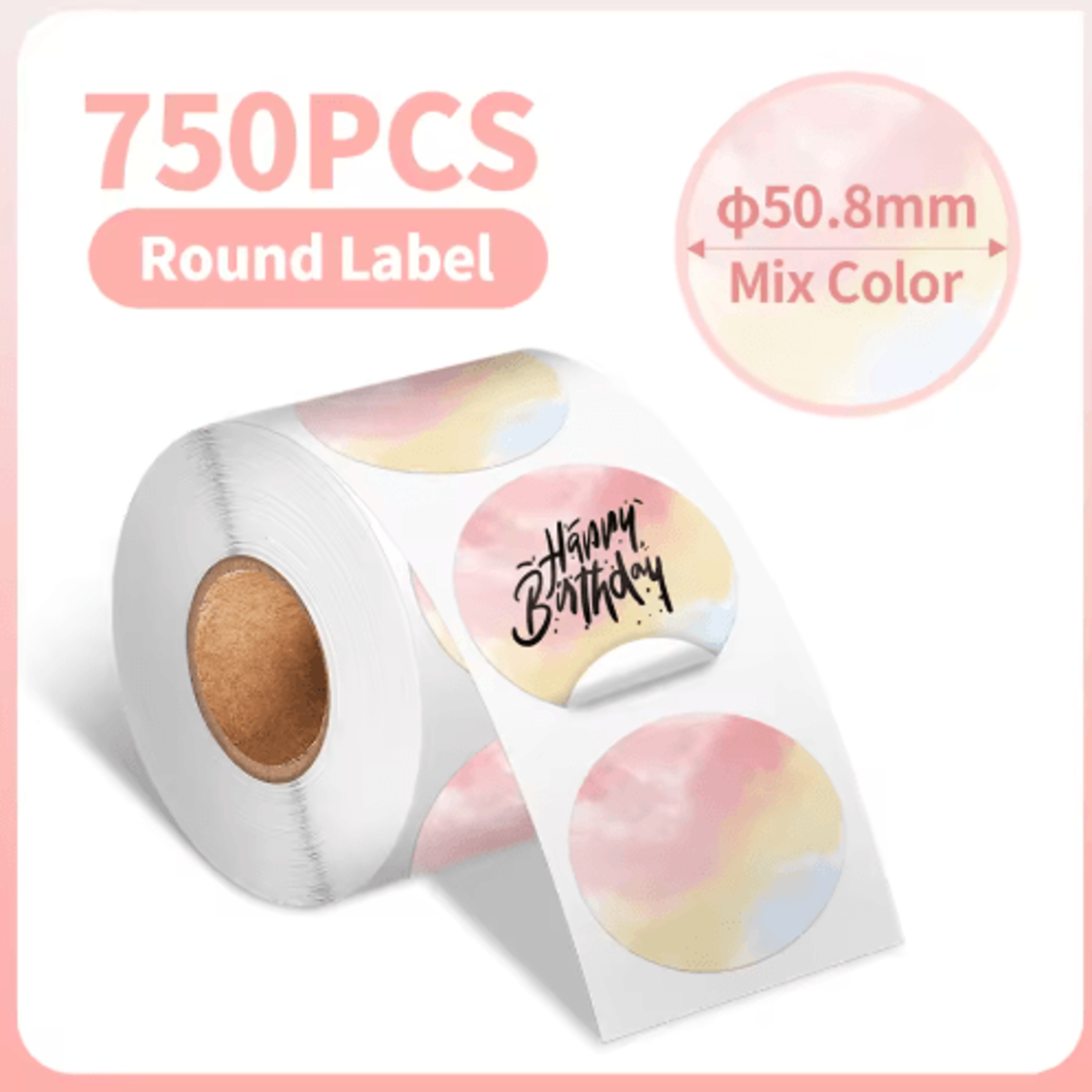 Waterproof Round Thermal Label Stickers  White Adhesive Label Paper For PM241 PM246S  D520 15