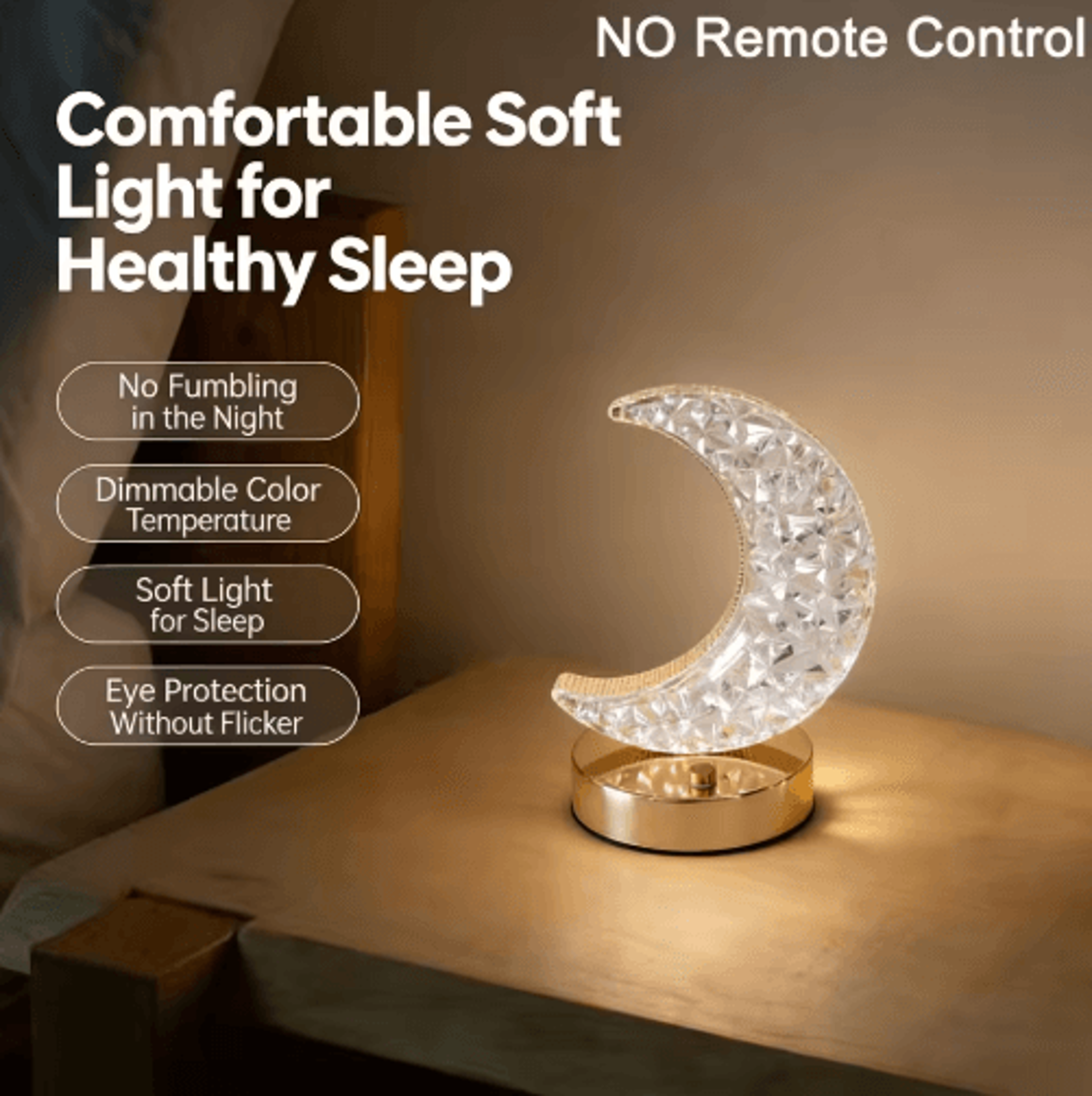 Rechargeable Touch LED Night Light  Dimmable 3Color Table Lamp With Remote Control 1