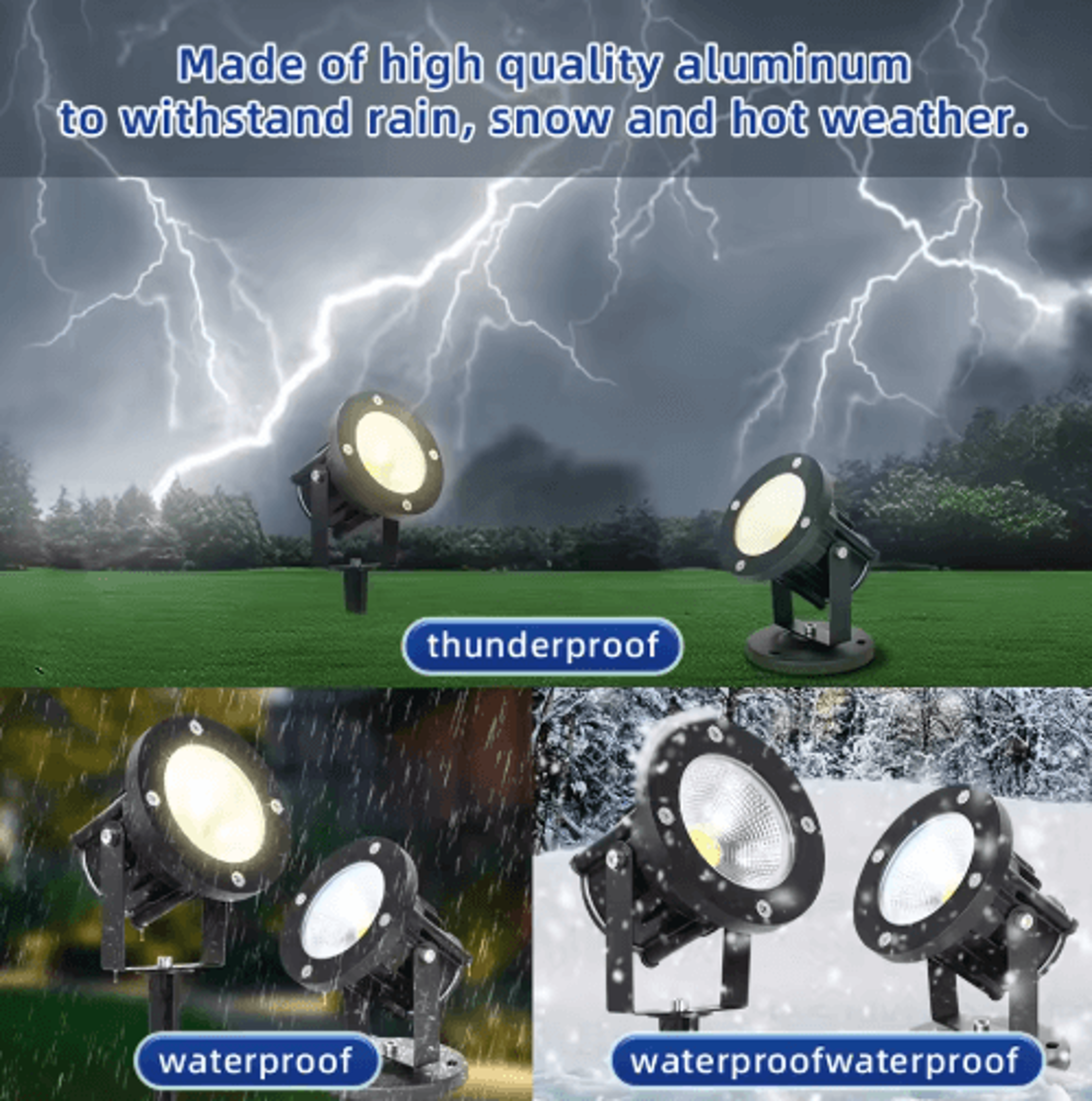 gu10 outdoor led garden spotlight – waterproof cob lawn & pathway light