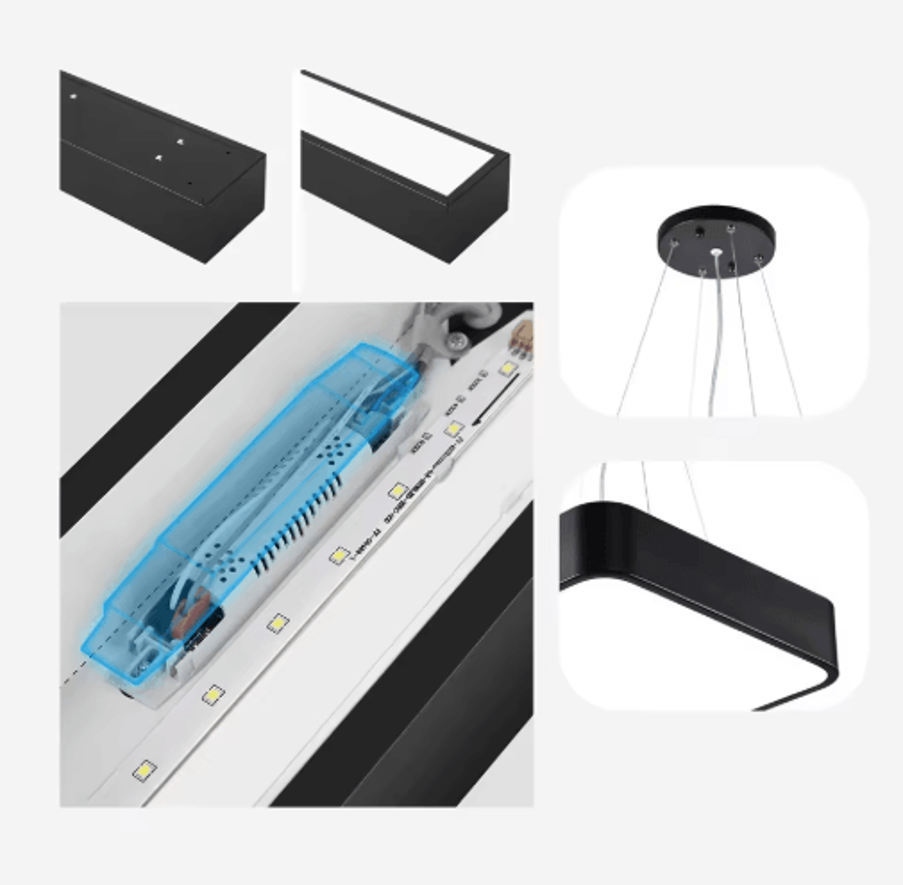 HighBrightness LED Industrial Ceiling Light  6500K Workshop  Garage Panel Lamp 10