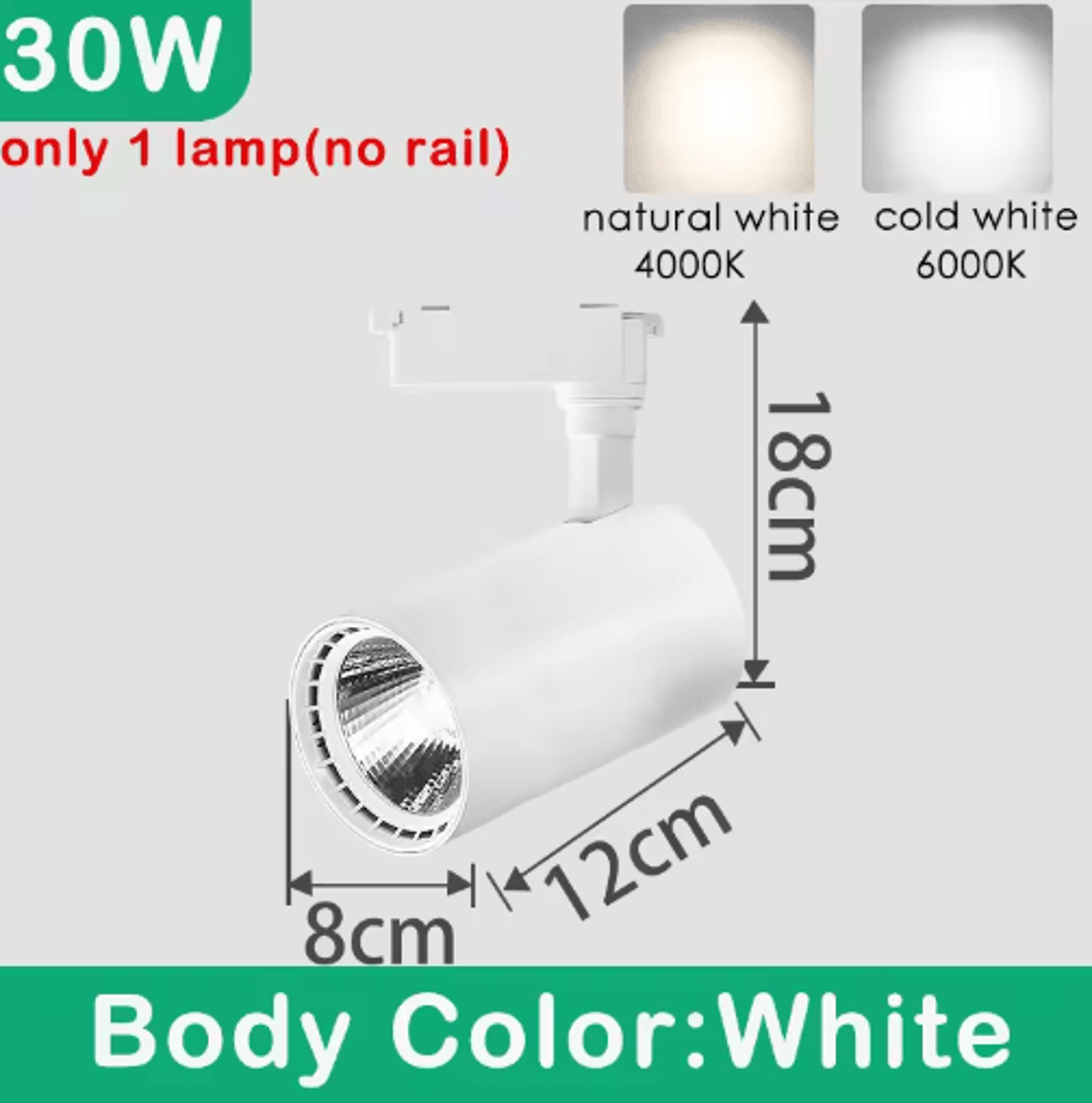 10W20W30W COB LED Track Spotlight  Modern Rail Lighting For Home  Shop 8