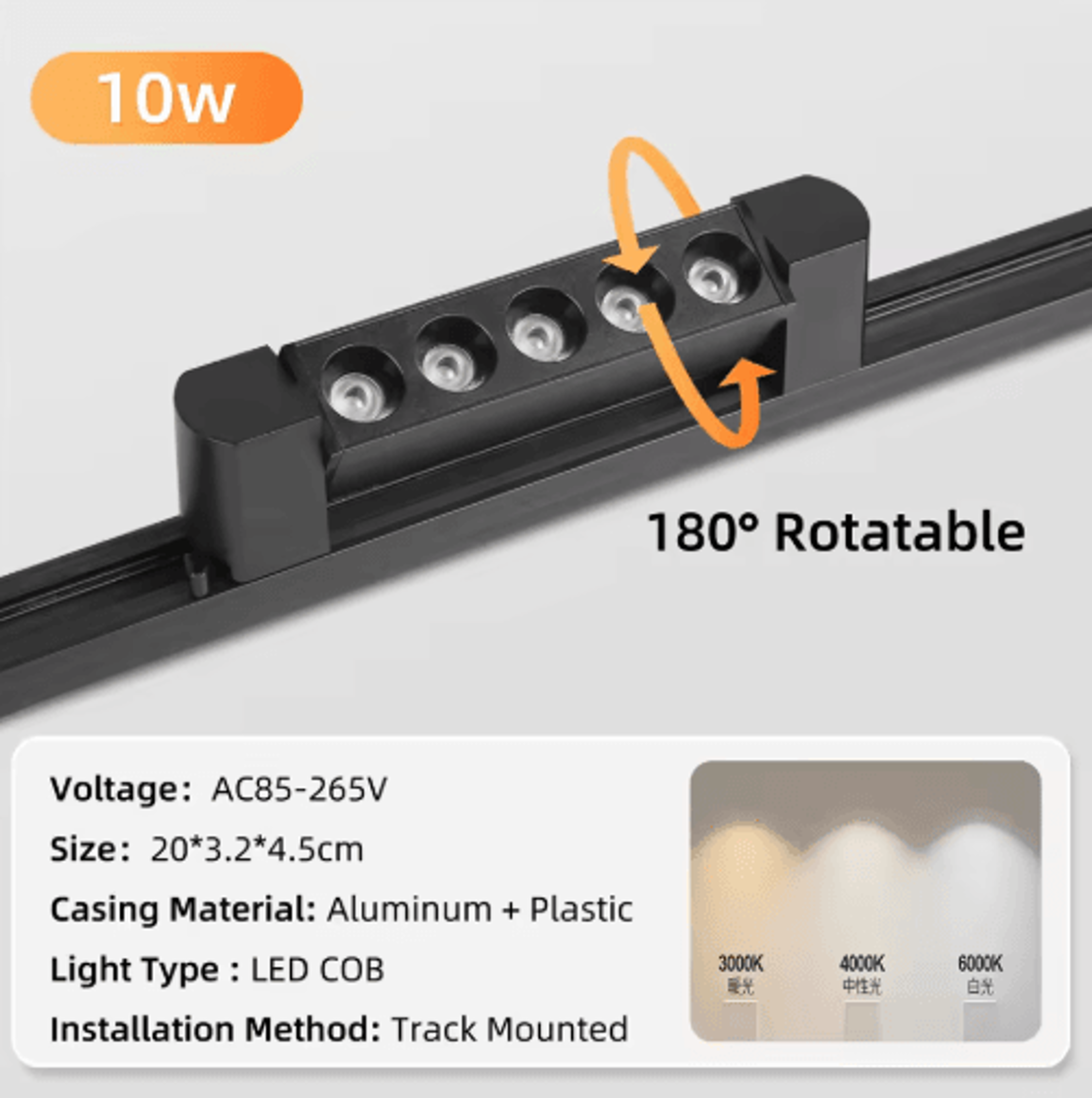 10W20W30W COB LED Track Spotlight  Modern Rail Lighting For Home  Shop 14