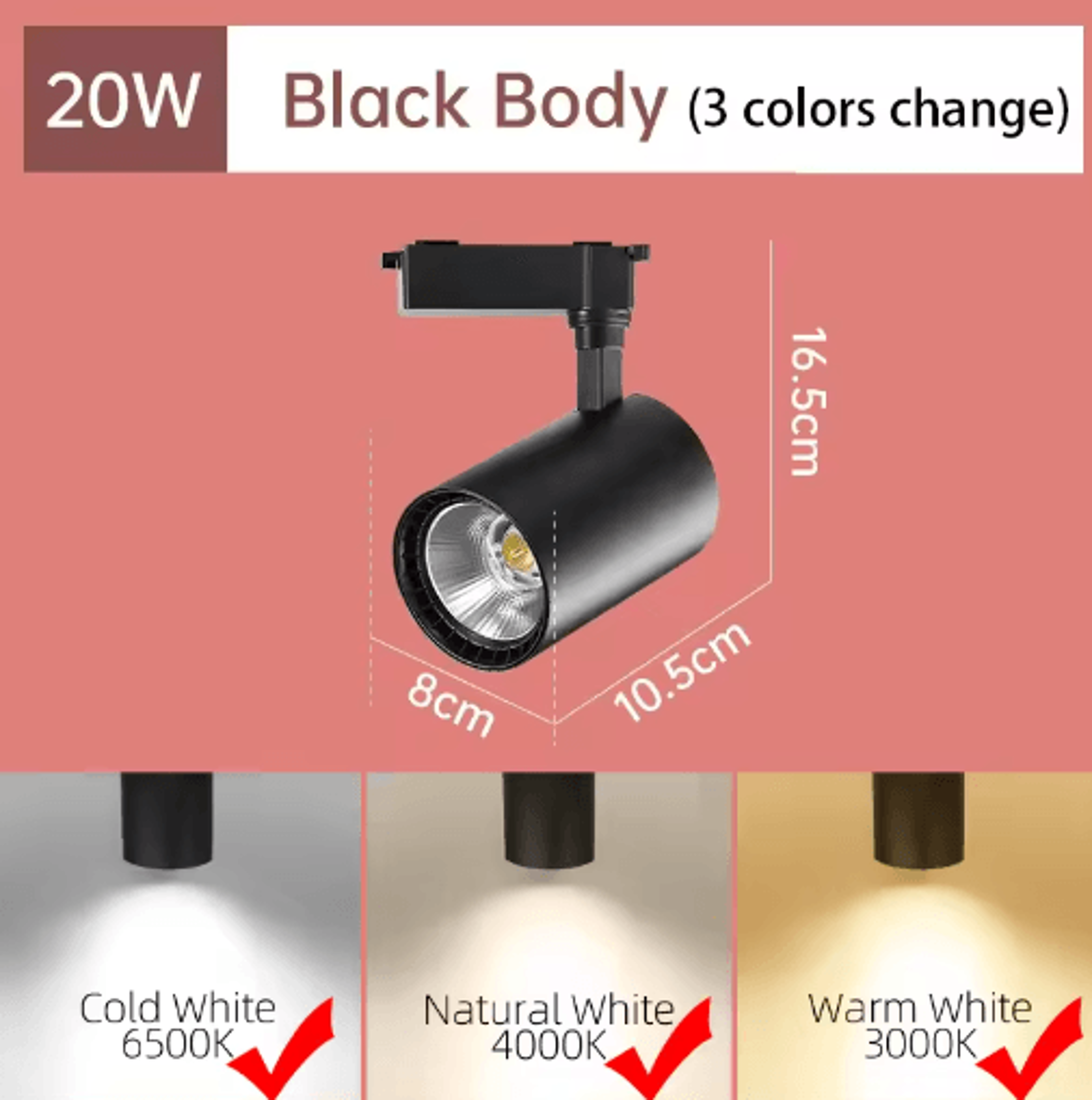 Stepless Dimmable LED Track Light  Adjustable Rail Spotlight For Home  Shop 3