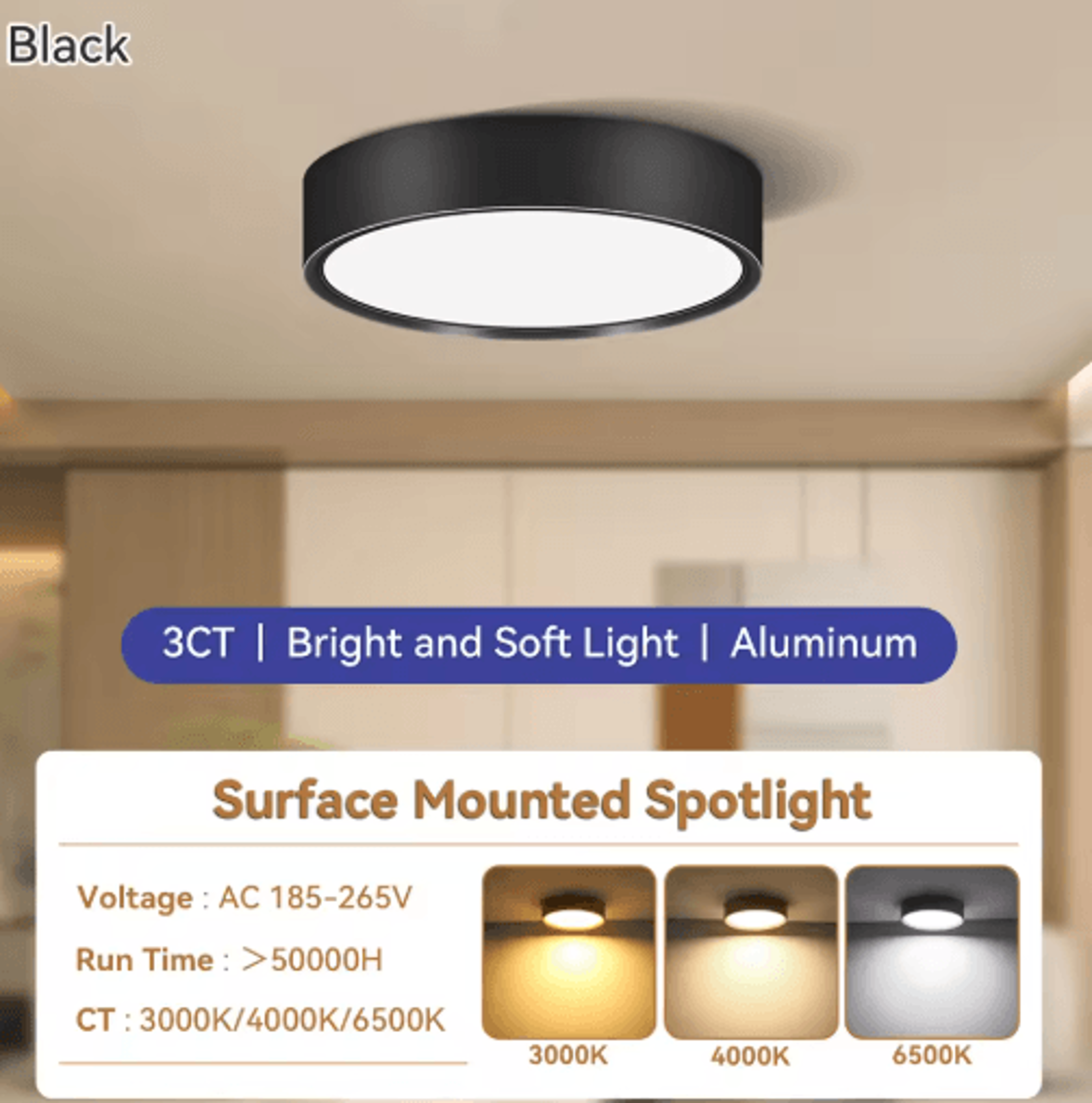 UltraThin LED Ceiling Spotlight  10W15W25W Surface Mounted Downlight 2