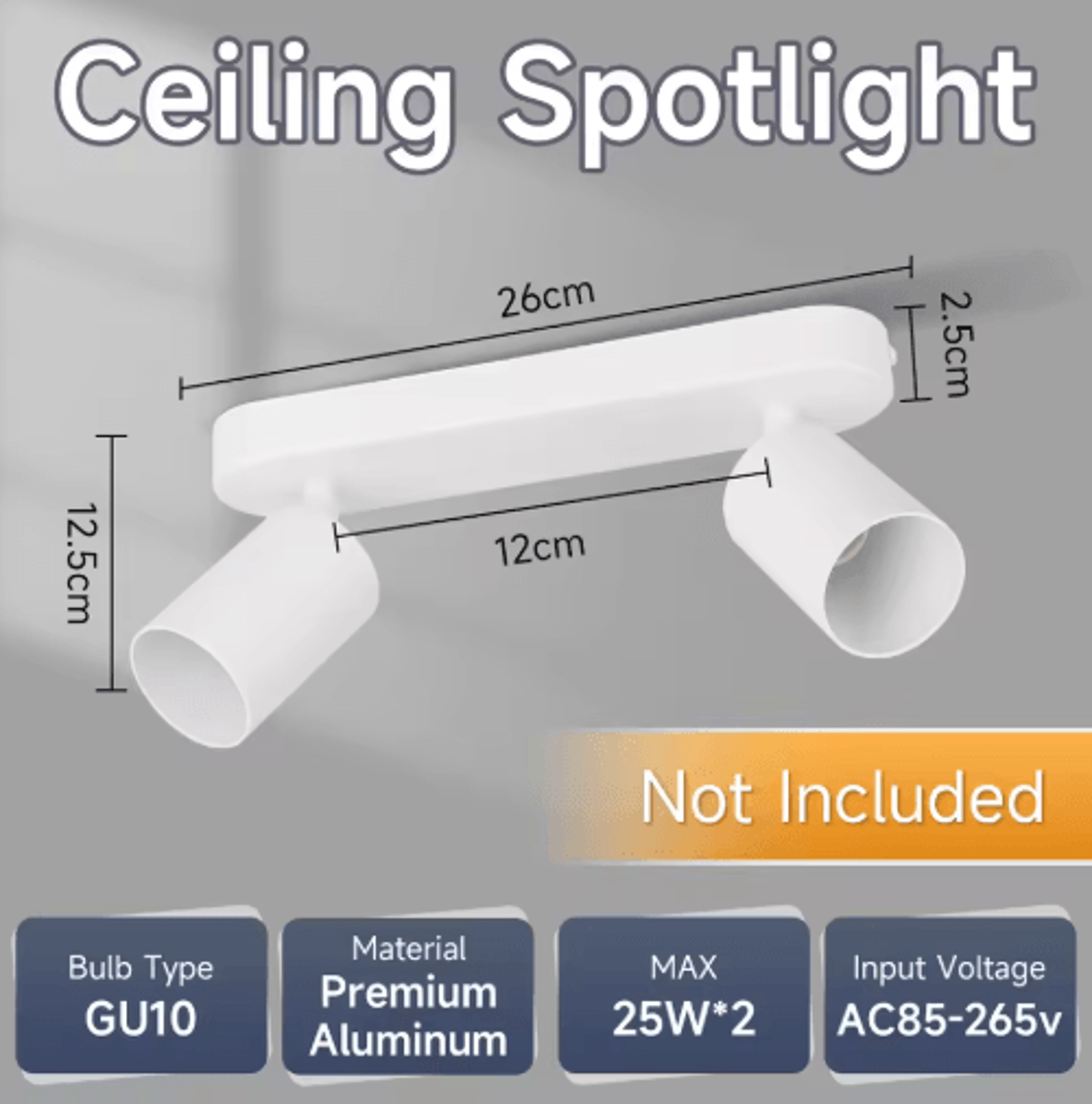 GU10 LED Ceiling Spotlight  Replaceable Bulb Track Light For Modern Home Lighting 4