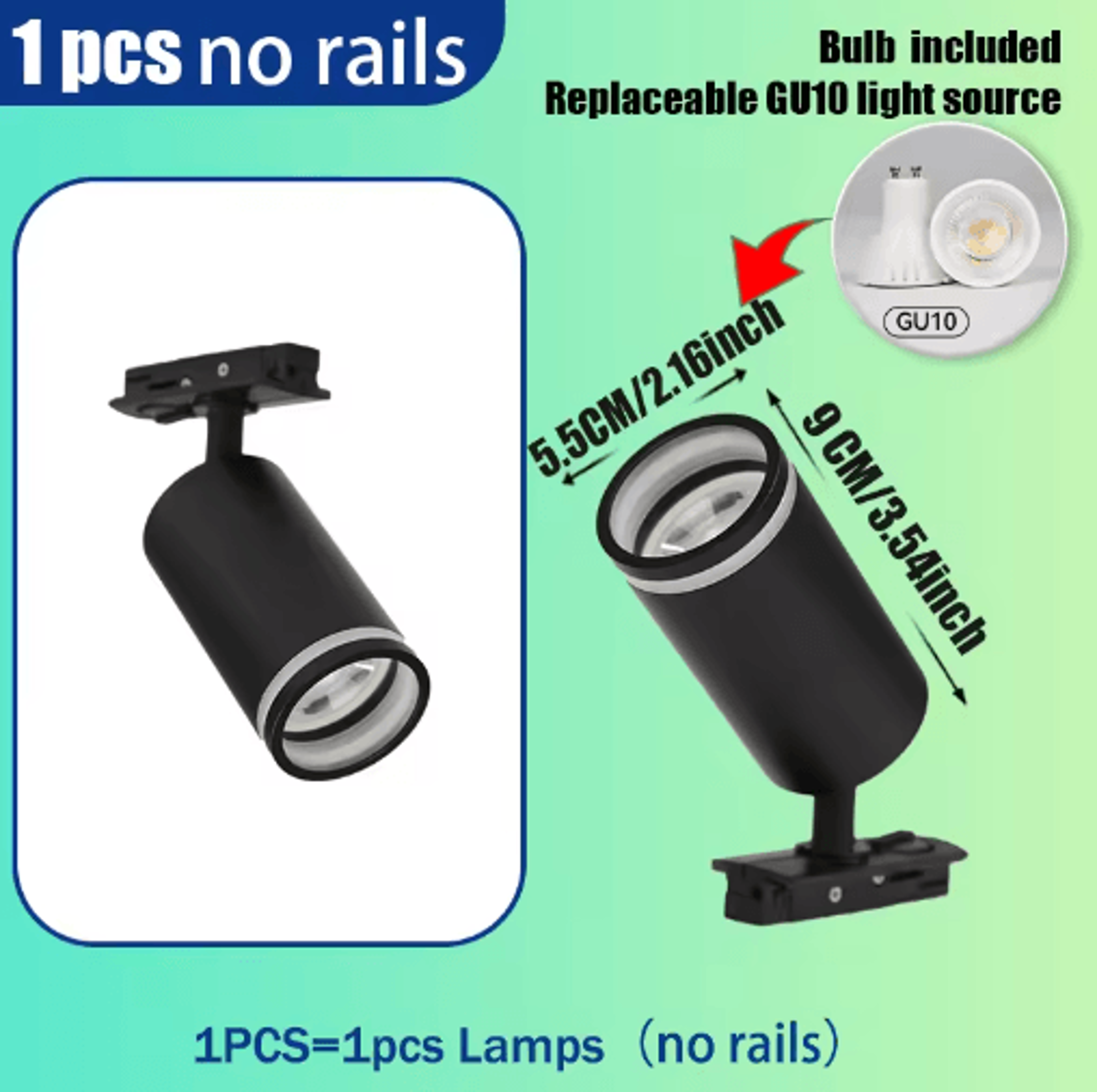 GU10 Dimmable LED Track Light  110V Smart Home Ceiling Rail Spotlight 3