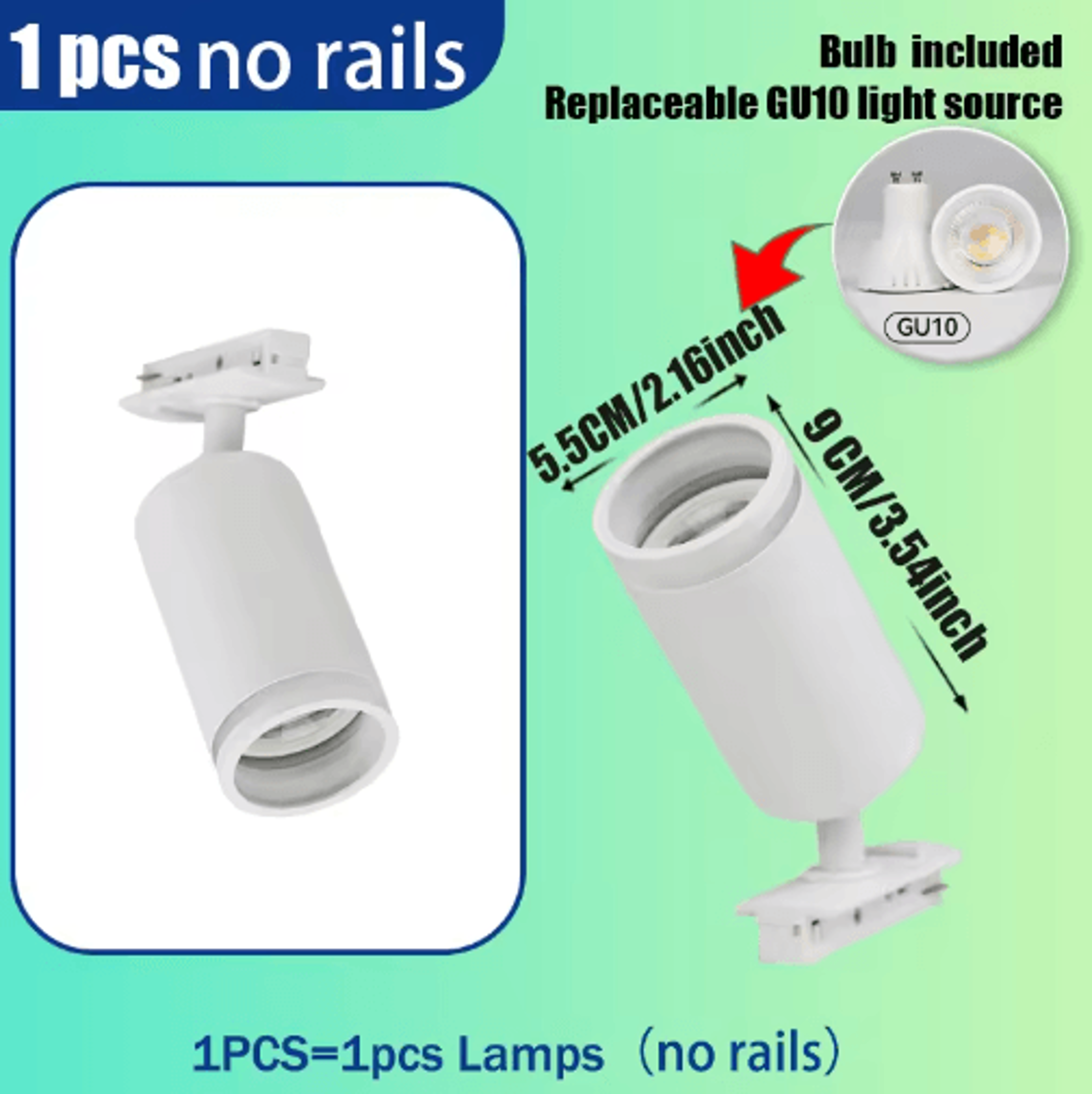 GU10 Dimmable LED Track Light  110V Smart Home Ceiling Rail Spotlight 2