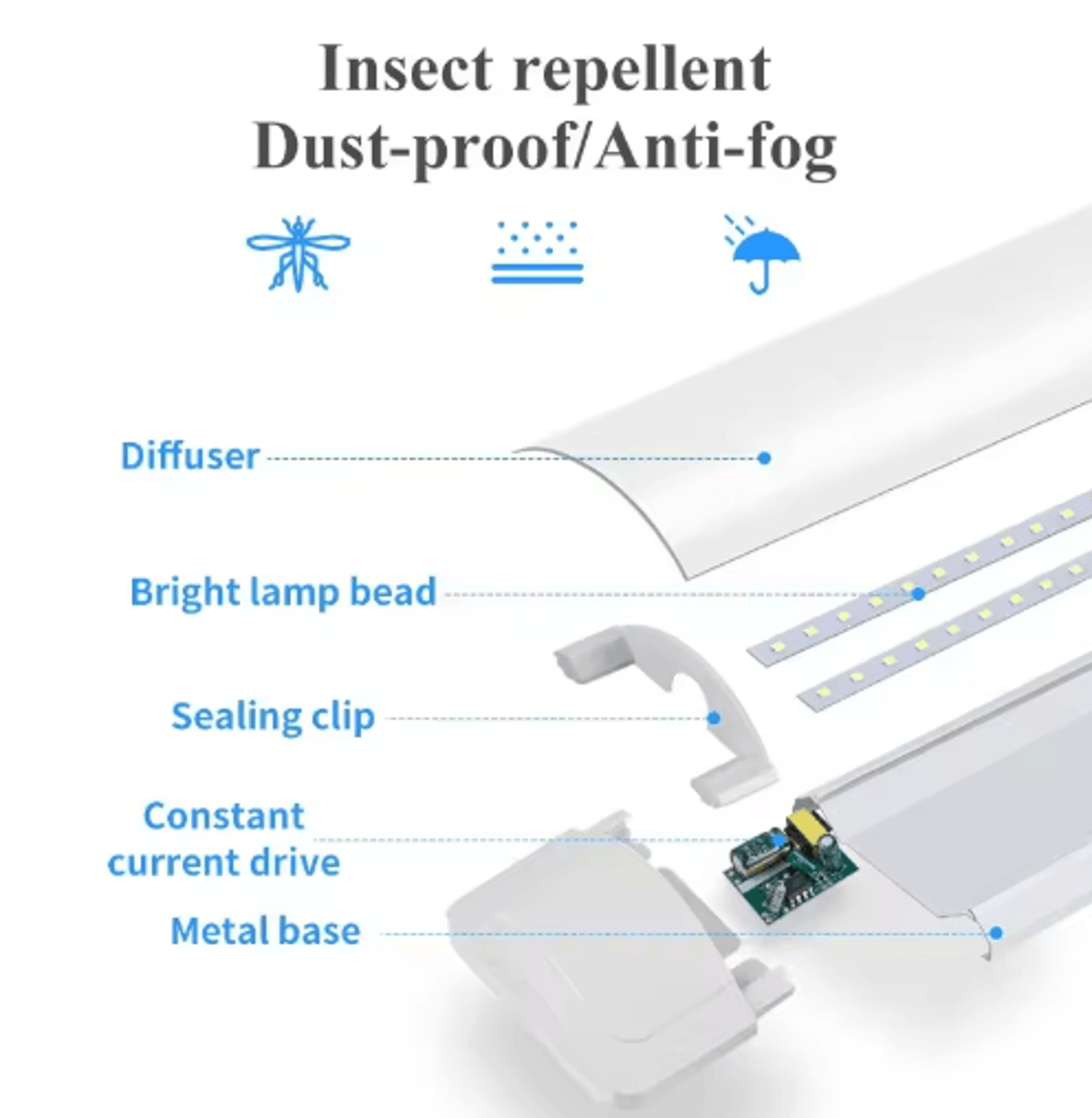 UltraThin LED Tube Bar Light  10W20W Under Cabinet  Wall Lamp 7