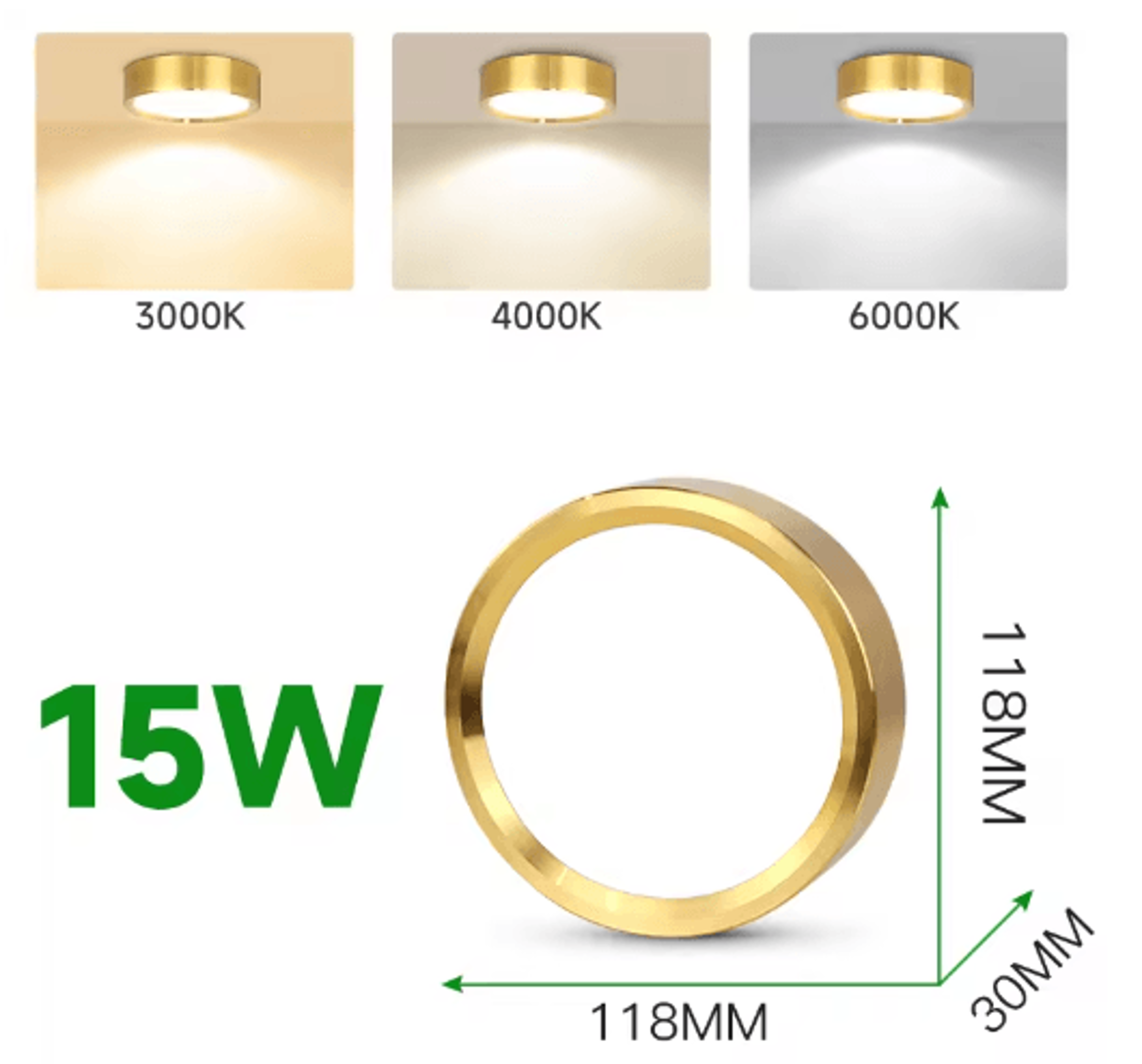110V Gold LED Ceiling Downlight  UltraThin 10W15W25W Surface Mount Spotlight 1
