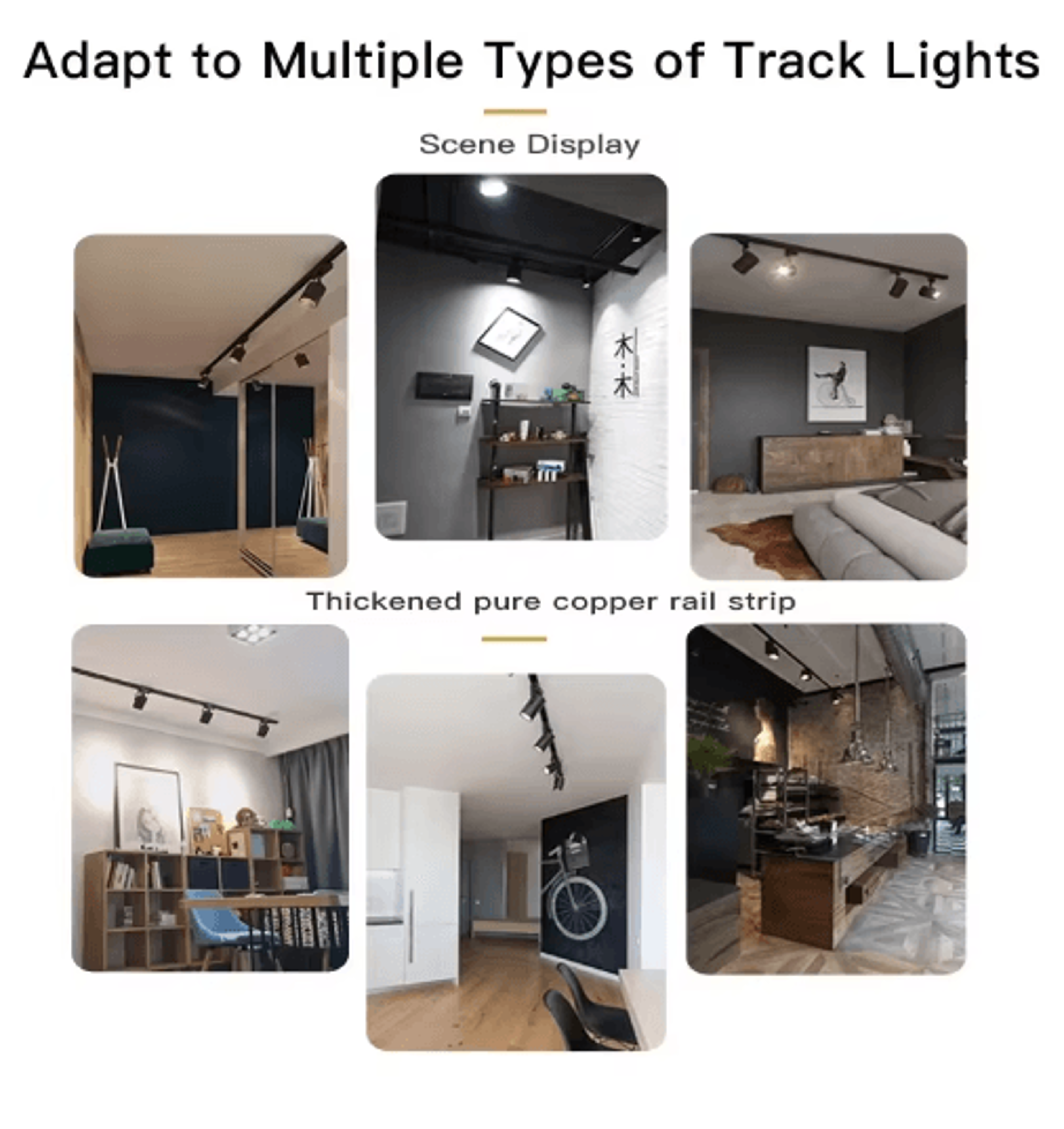 20PCS LED Track Rail Kit  05M1M Spotlight Rails  Connectors For Ceiling Lighting 17