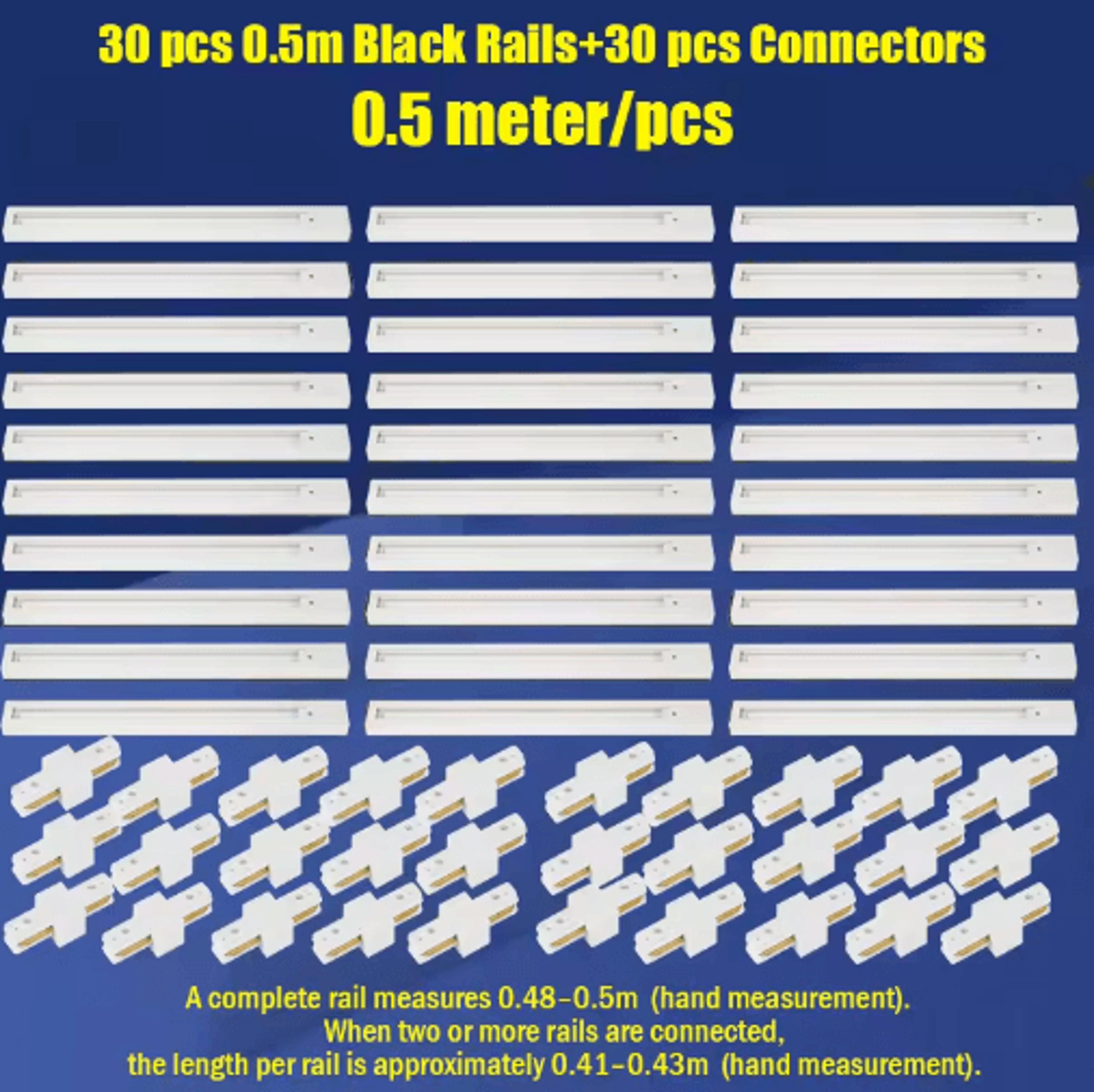20PCS LED Track Rail Kit  05M1M Spotlight Rails  Connectors For Ceiling Lighting 1