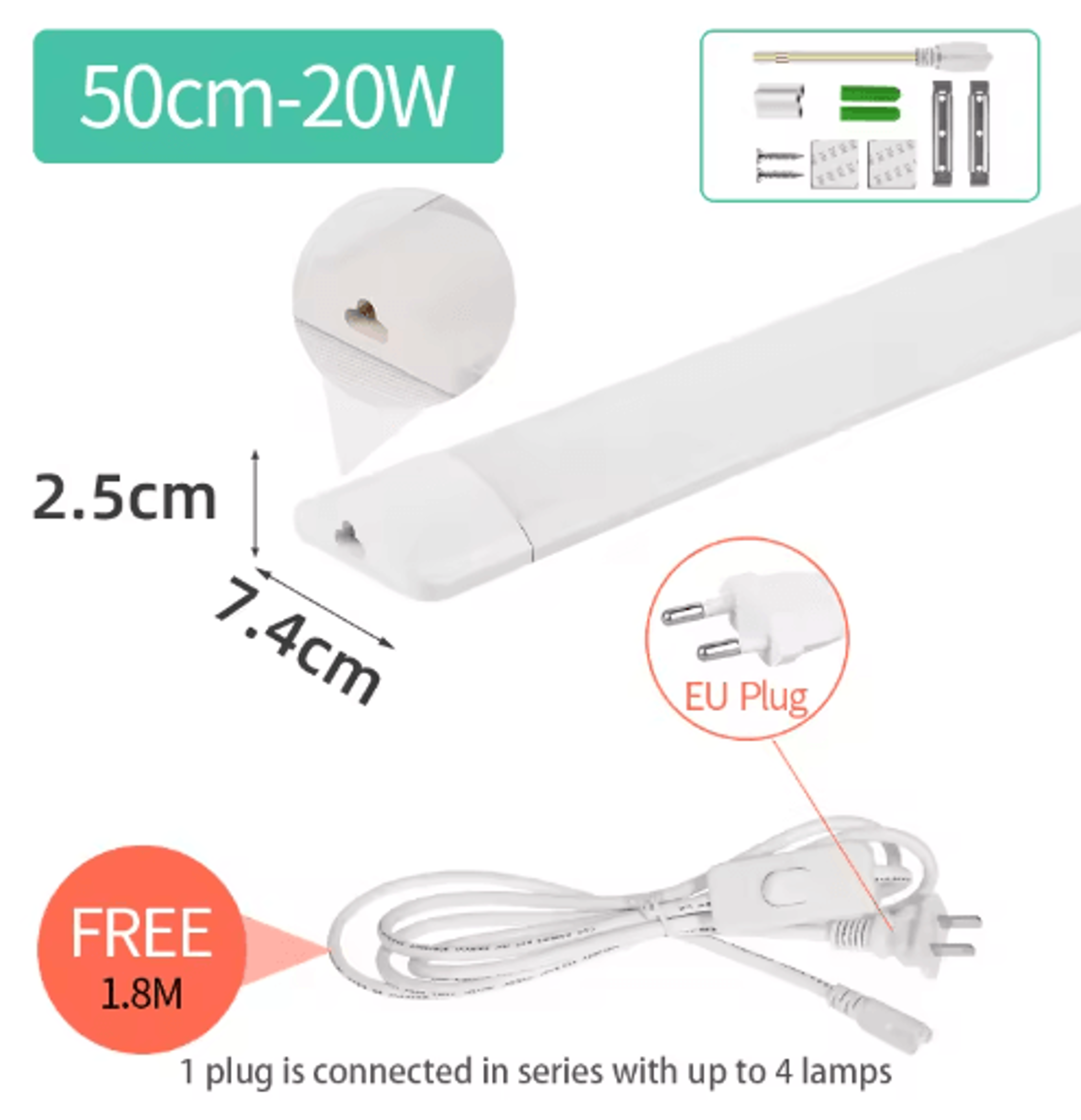 120cm MoistureProof LED Tube Light  100W HighBrightness Industrial  Warehouse Lamp 2