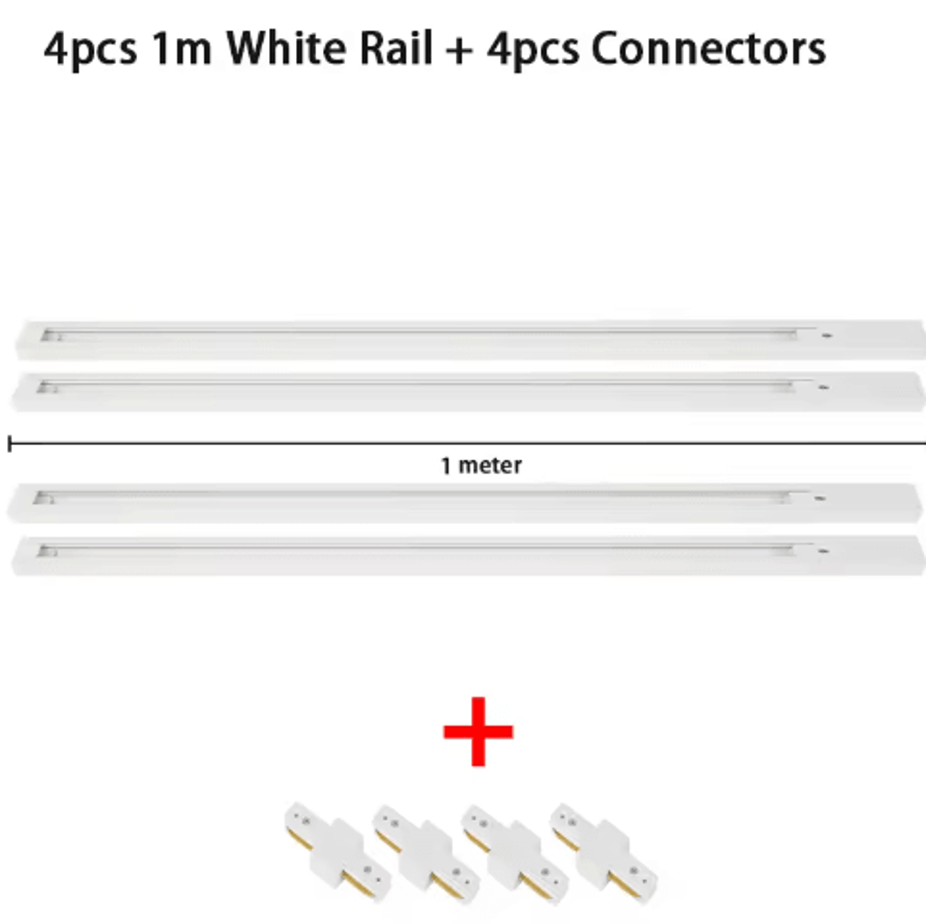 05M1M LED Track Rail Kit  Straight Connectors For Ceiling Spotlight Lighting 6