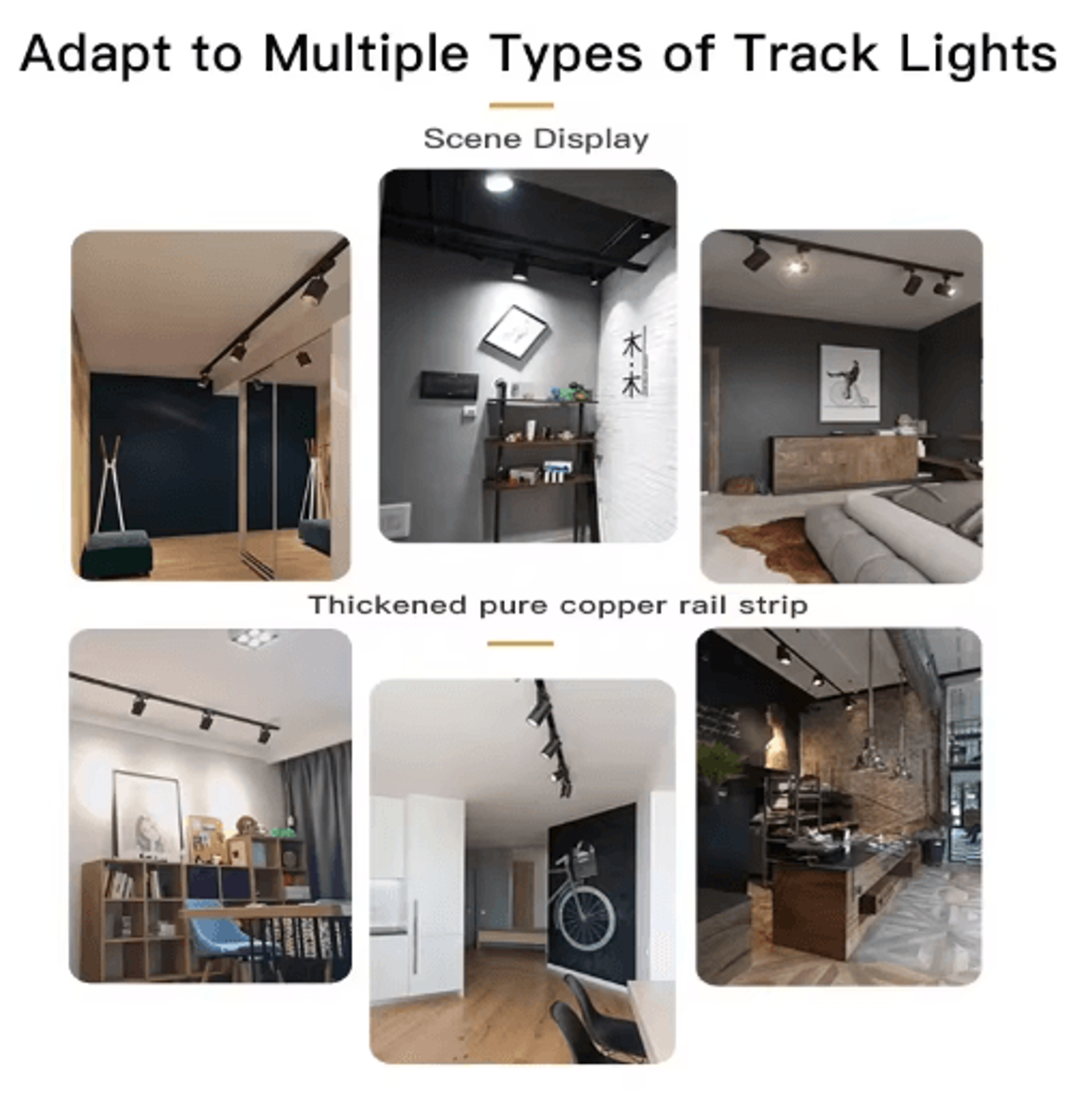 05M1M LED Track Rail Kit  Straight Connectors For Ceiling Spotlight Lighting 11