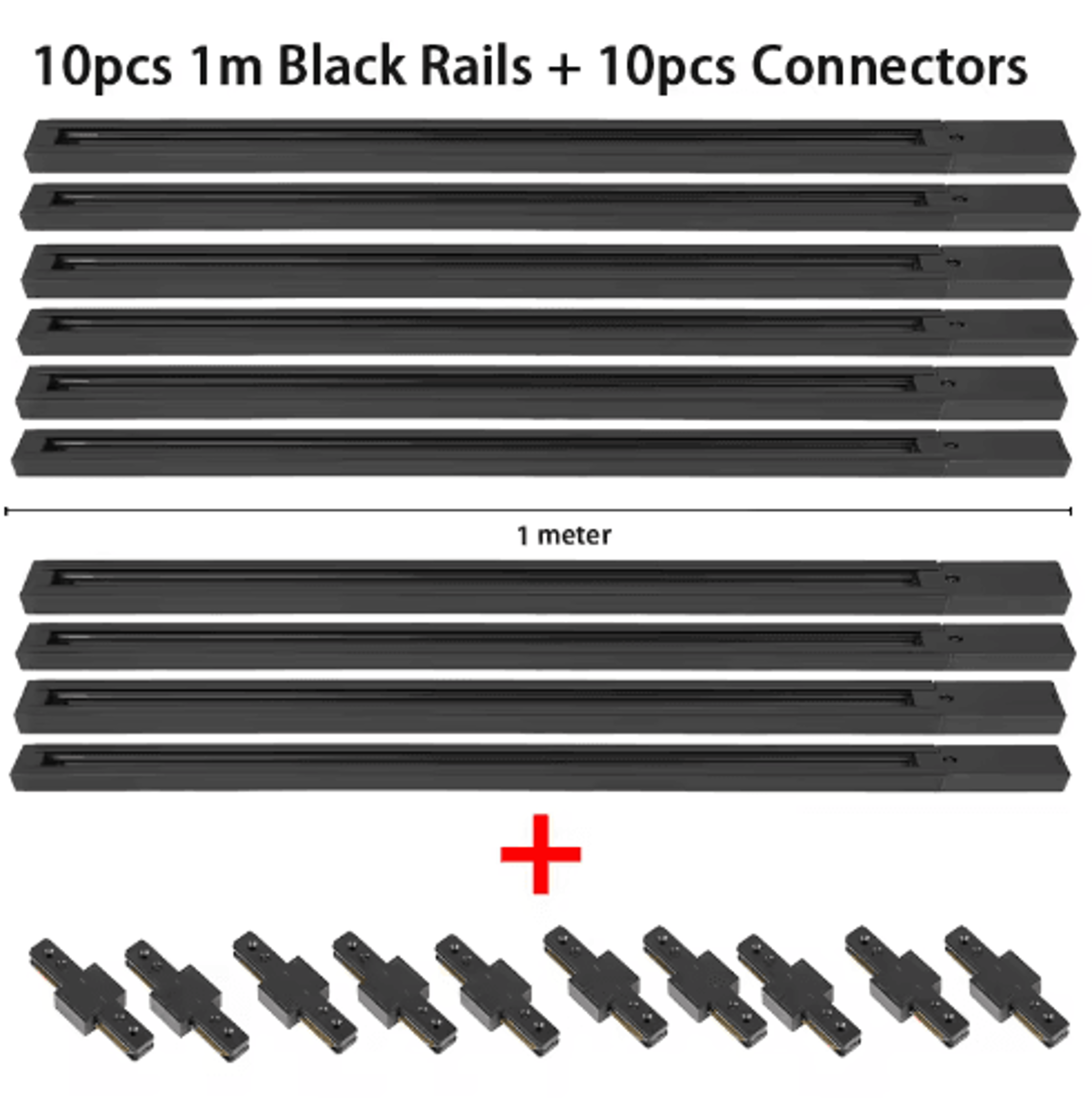 05M1M LED Track Rail Kit  Straight Connectors For Ceiling Spotlight Lighting 15