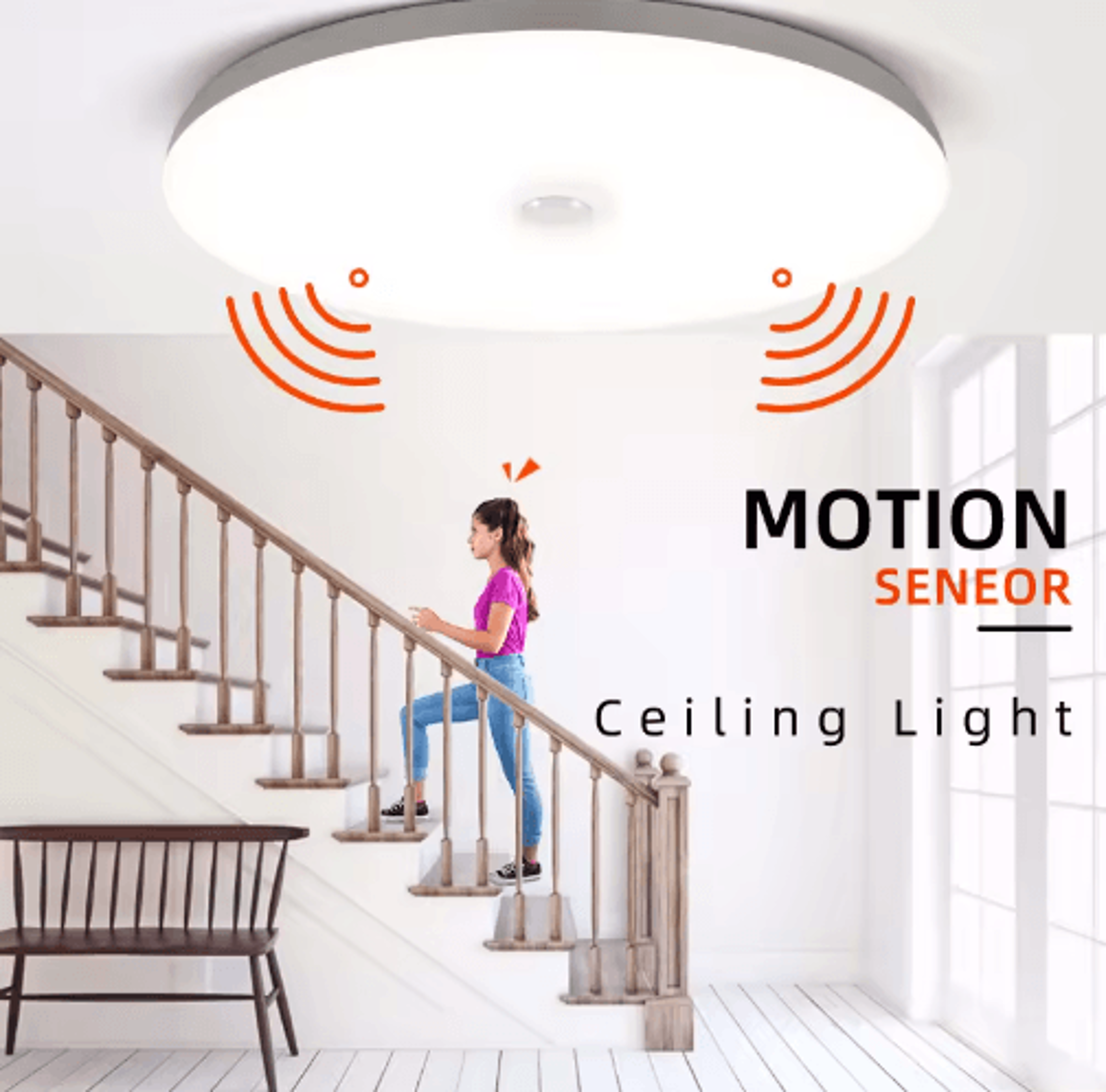 led radar motion sensor ceiling light – automatic lighting for hallways & garages