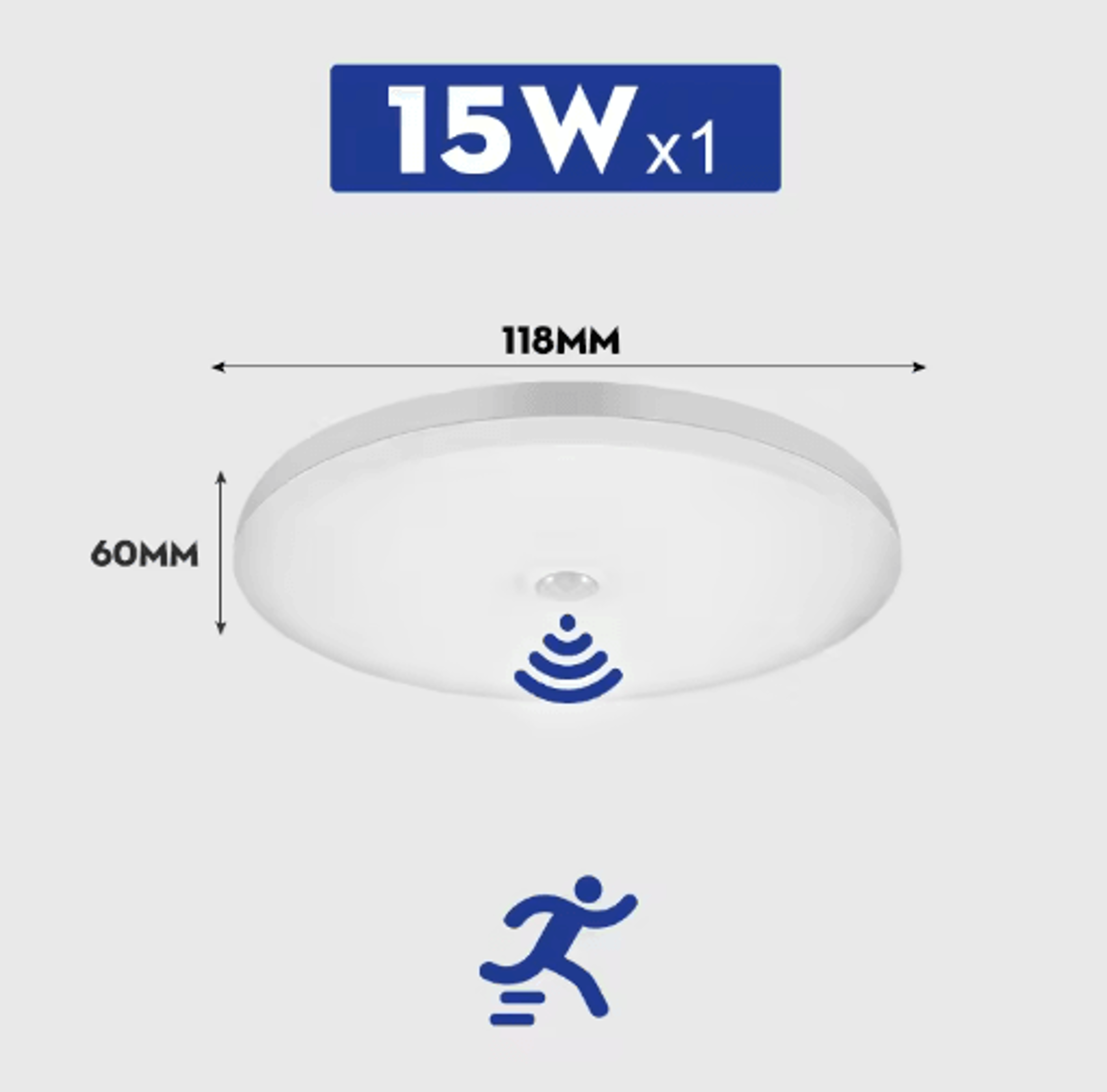 LED Radar Motion Sensor Ceiling Light Automatic Lighting For Hallways  Garages 8