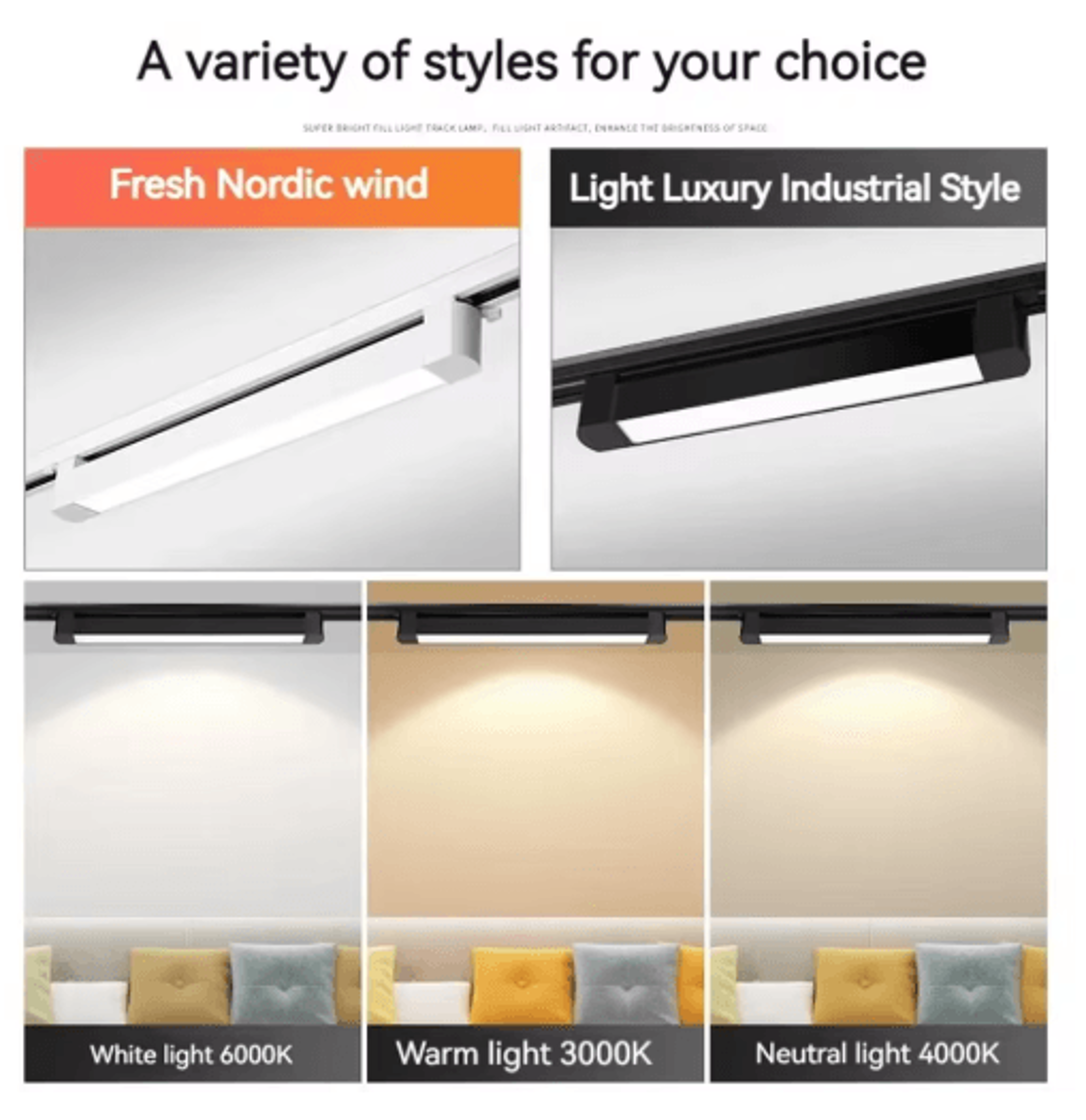 10w/20w/30w cob led track spotlight modern rail lighting for home & shop