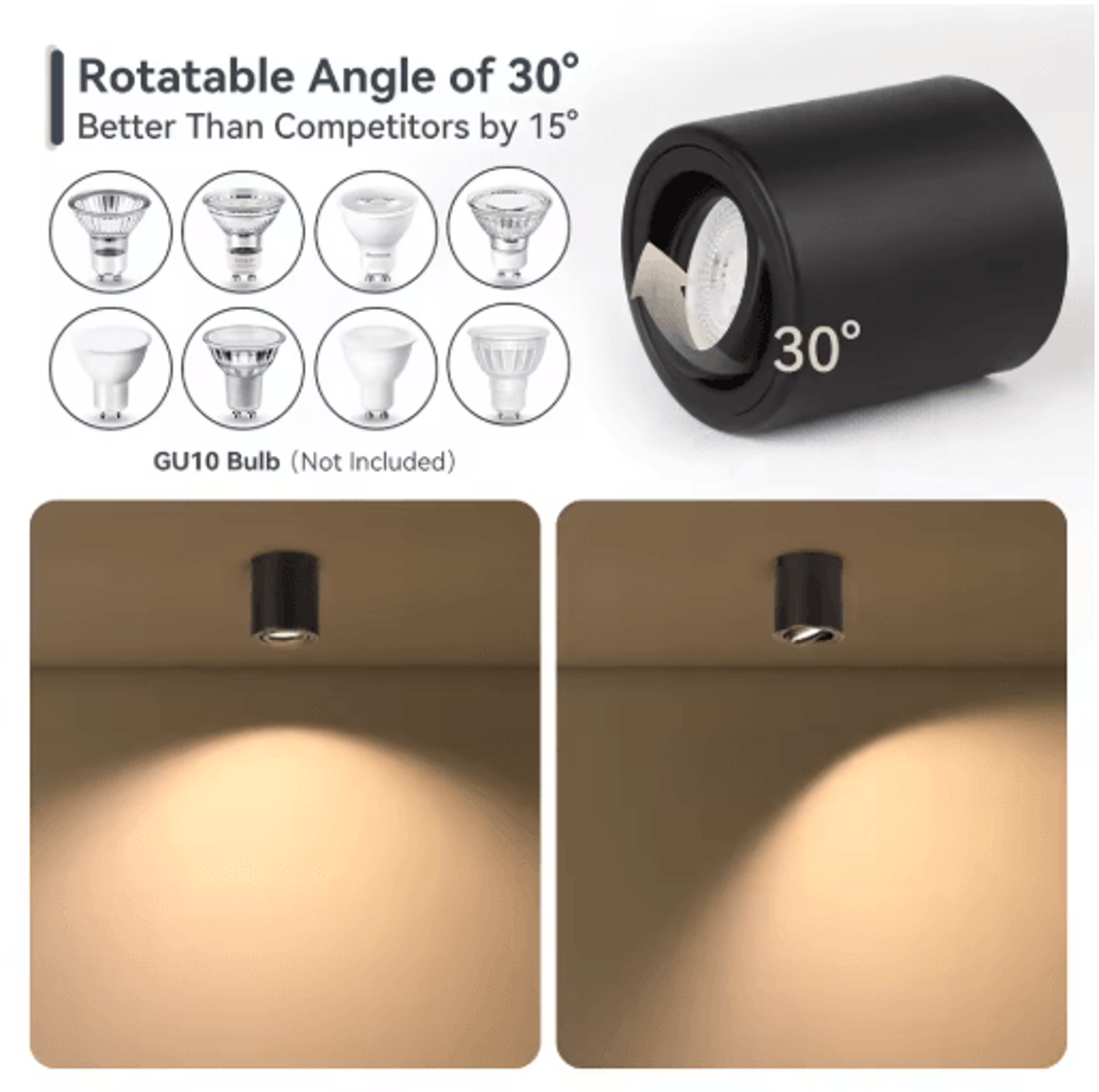 Adjustable GU10 LED Ceiling Spotlight  Surface Mounted Light For Home 8
