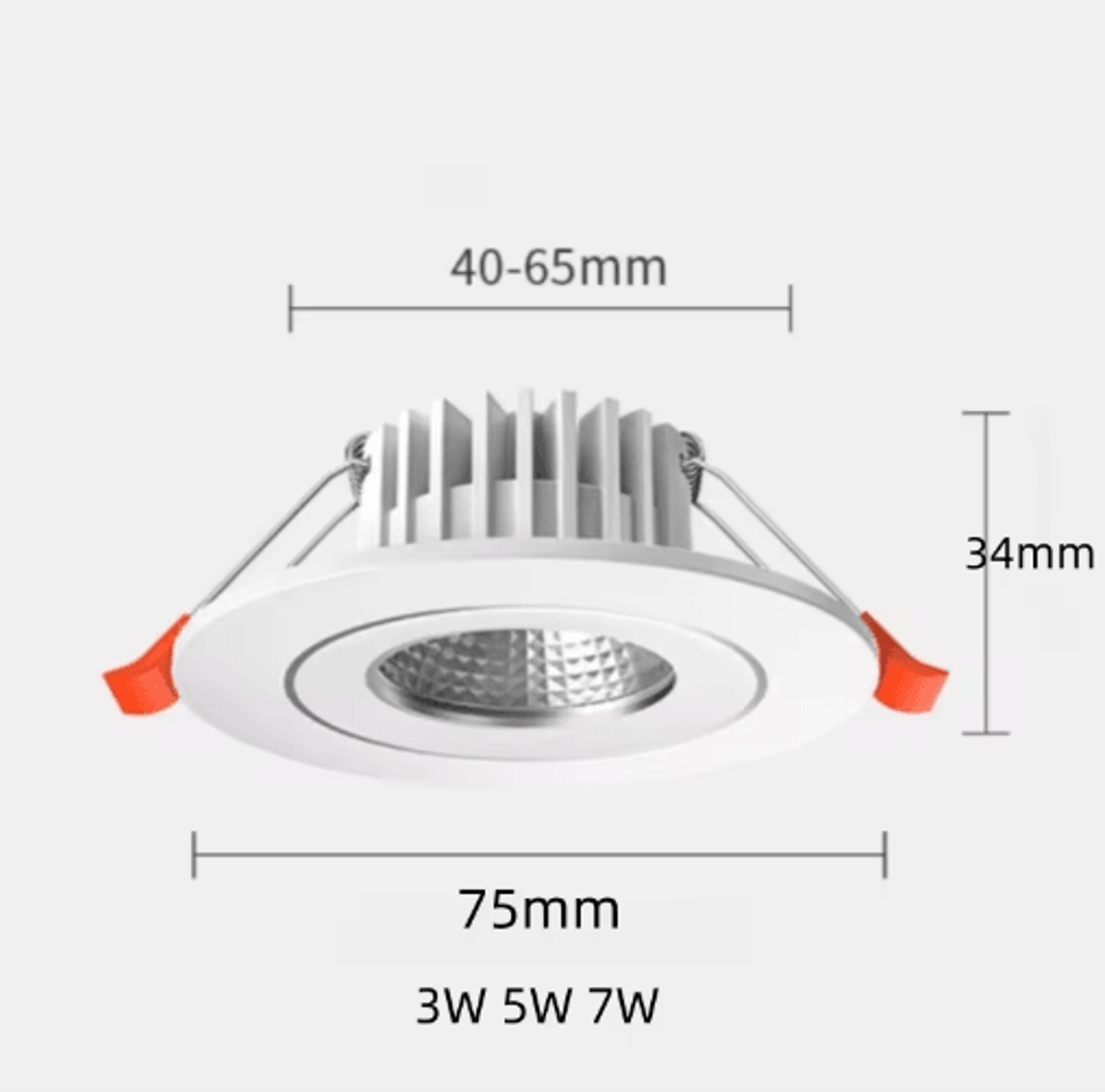 10PCS Round Recessed LED Downlights  3W5W7W COB Ceiling Spotlights 6