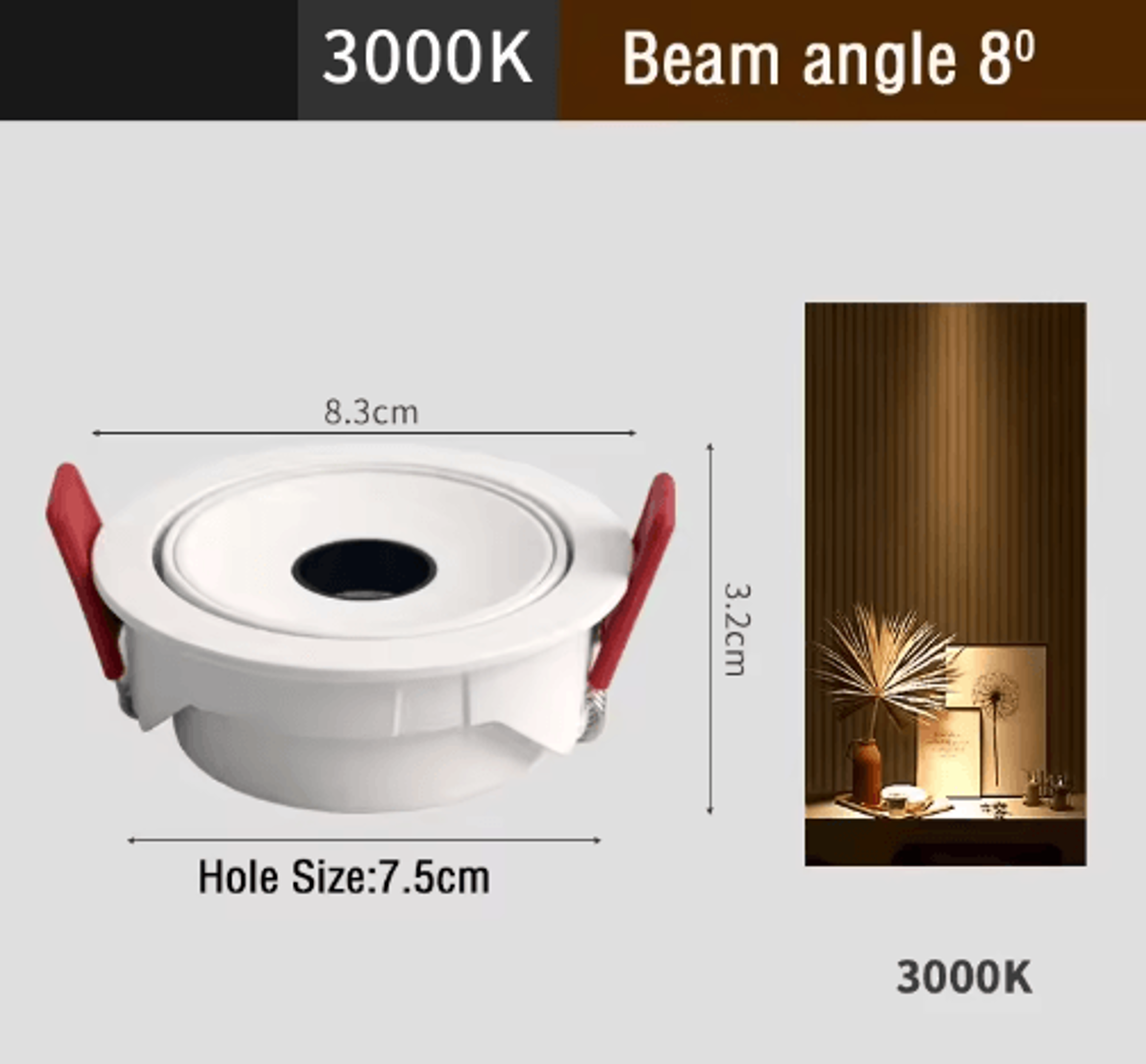 UltraThin Recessed LED Spotlight  3815 Narrow Beam Ceiling Light 4
