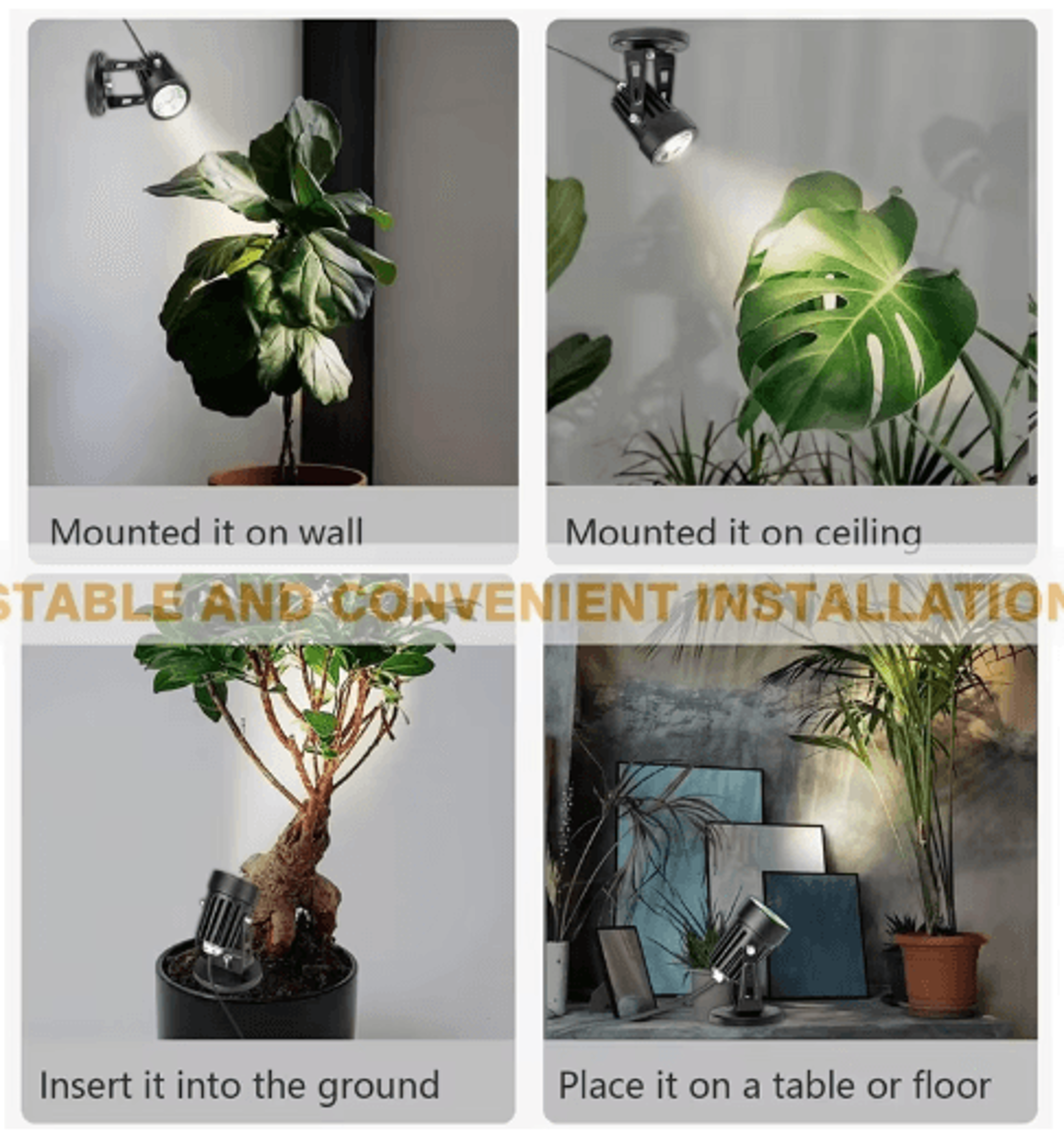 5W Dimmable LED Uplight Spotlight  Indoor Accent Light For Plants  Home Decor 2
