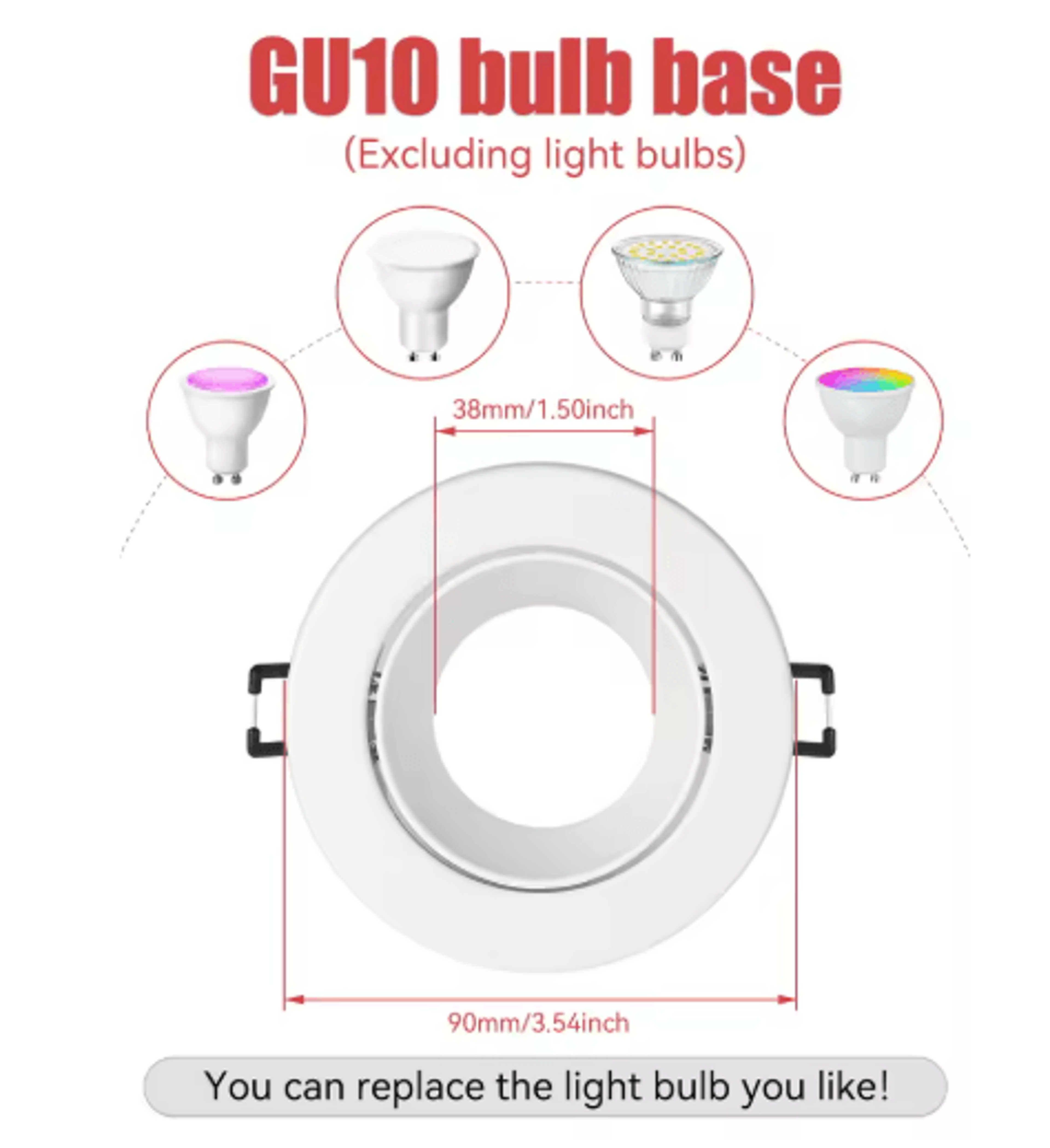 GU10 IP65 Waterproof Recessed Downlight  25W Max Ceiling Spotlight 12