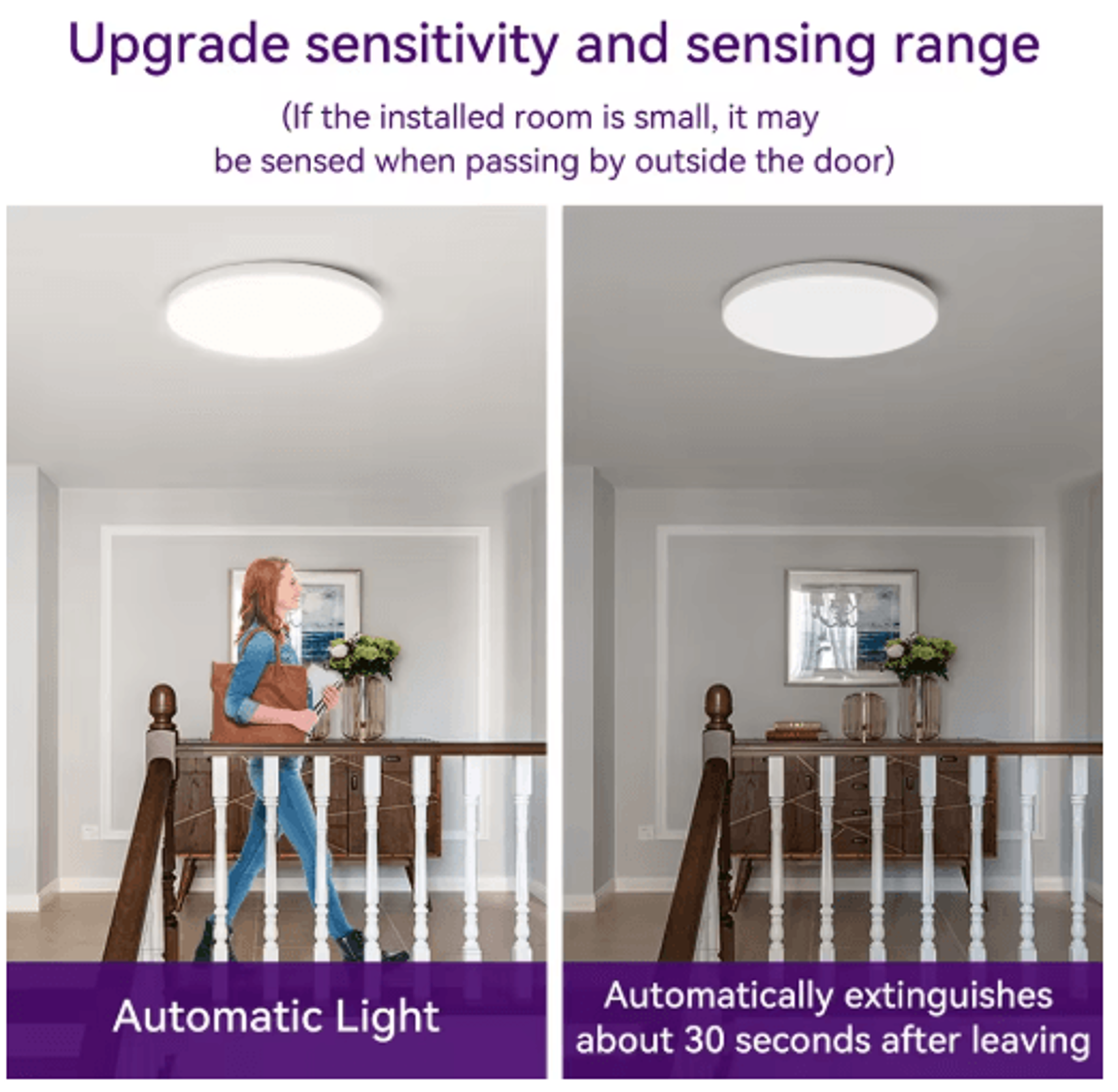 LED Radar Motion Sensor Ceiling Light  Automatic EnergySaving Light For Hallways  Garages 10