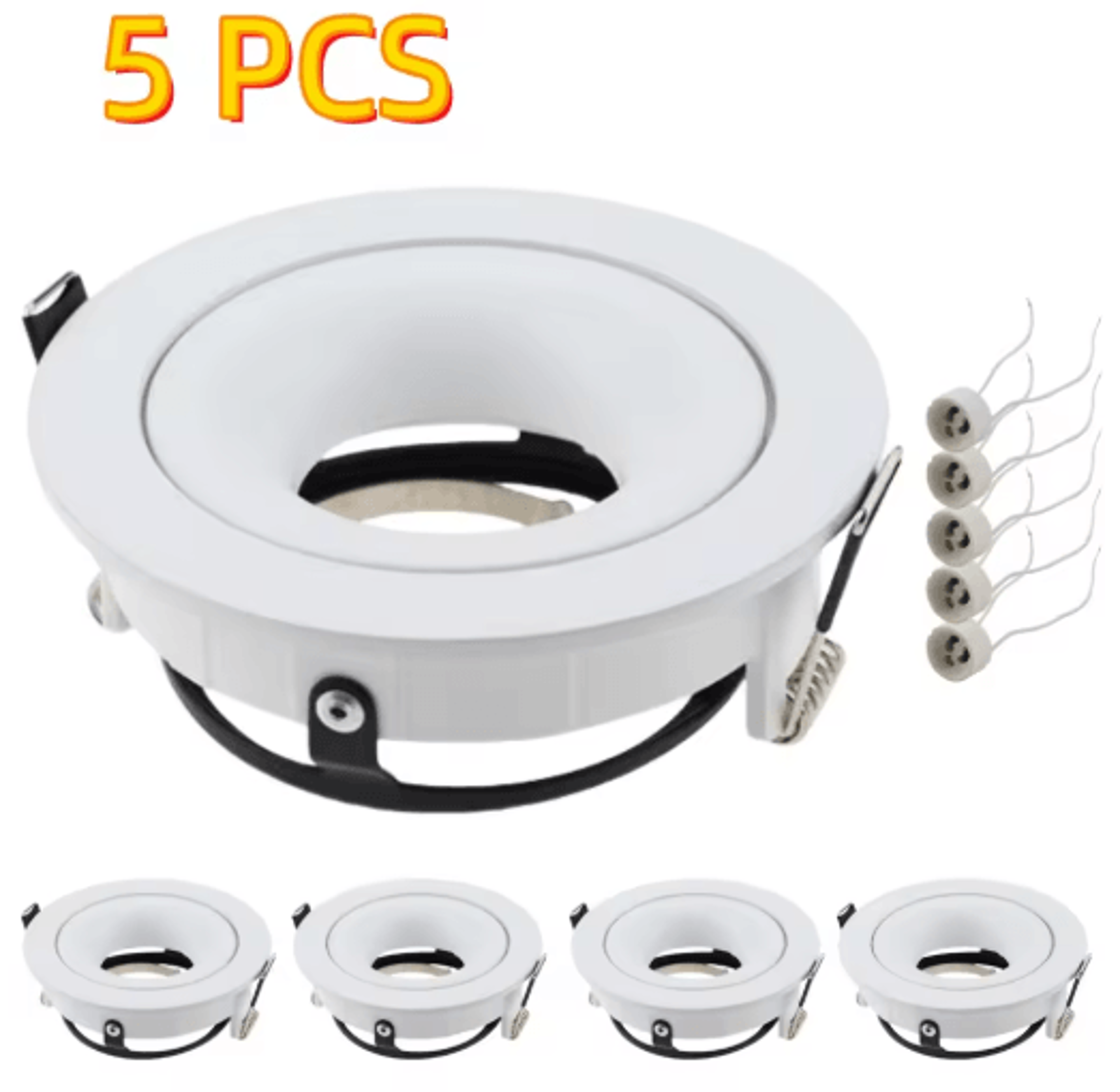 5PCS Adjustable GU10 Recessed Spotlight Frames  Round Ceiling Downlight Holders 1