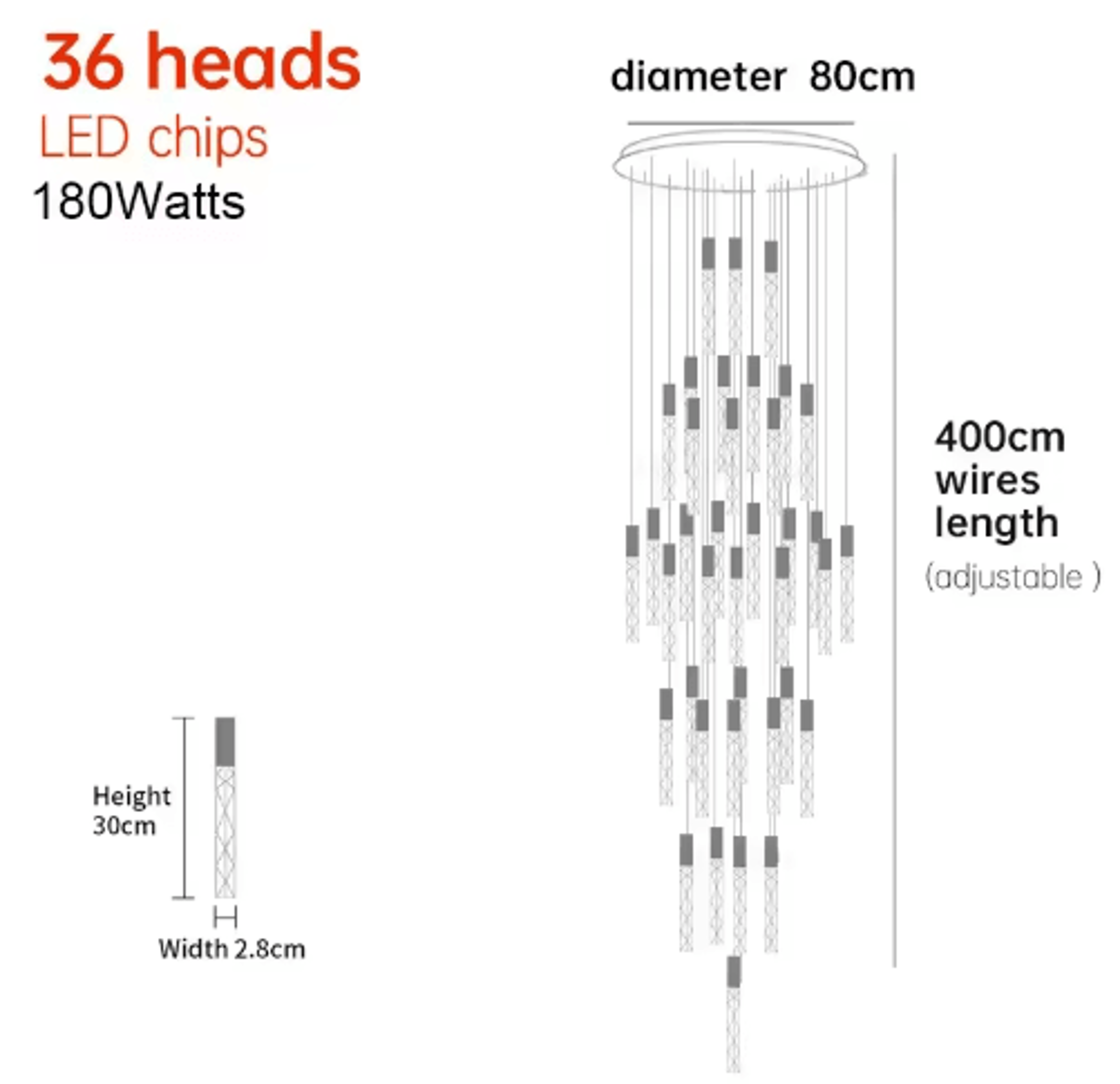 Luxury Crystal Spiral LED Chandelier  High Ceiling Staircase Pendant Light 3
