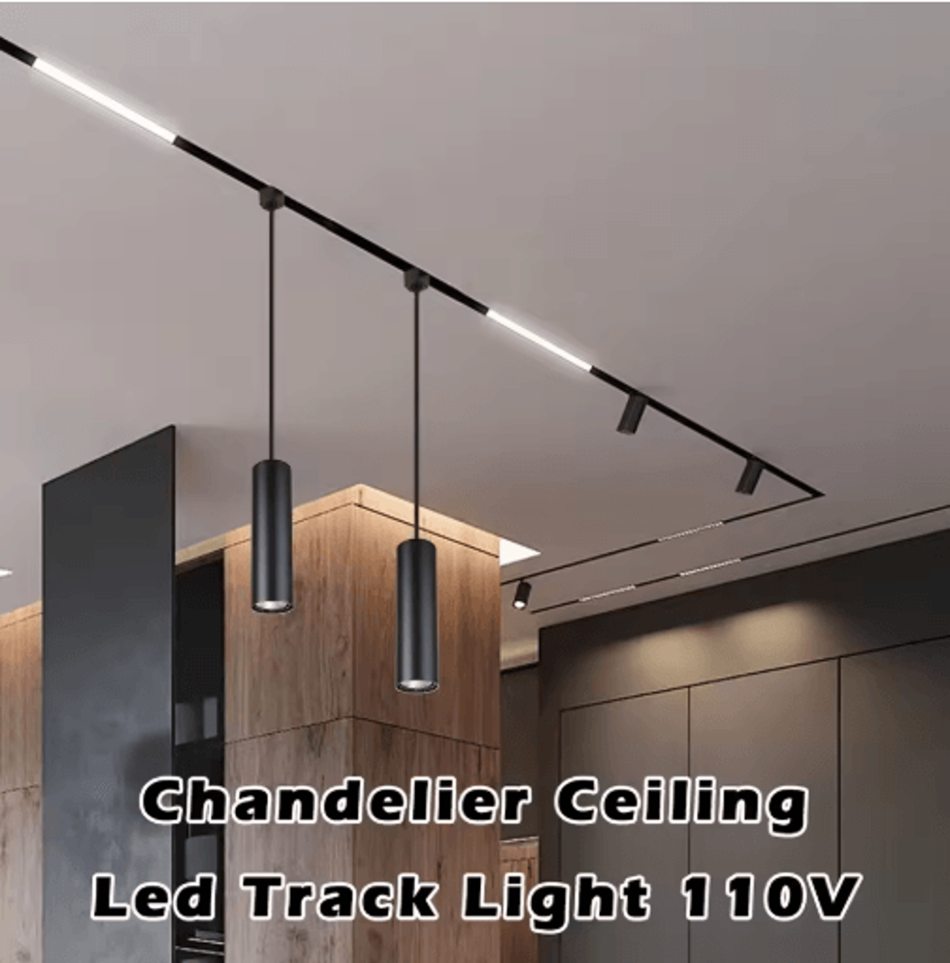 110V GU10 LED Track Lighting Set  Ceiling Rail Spotlights For Home  Shop 19