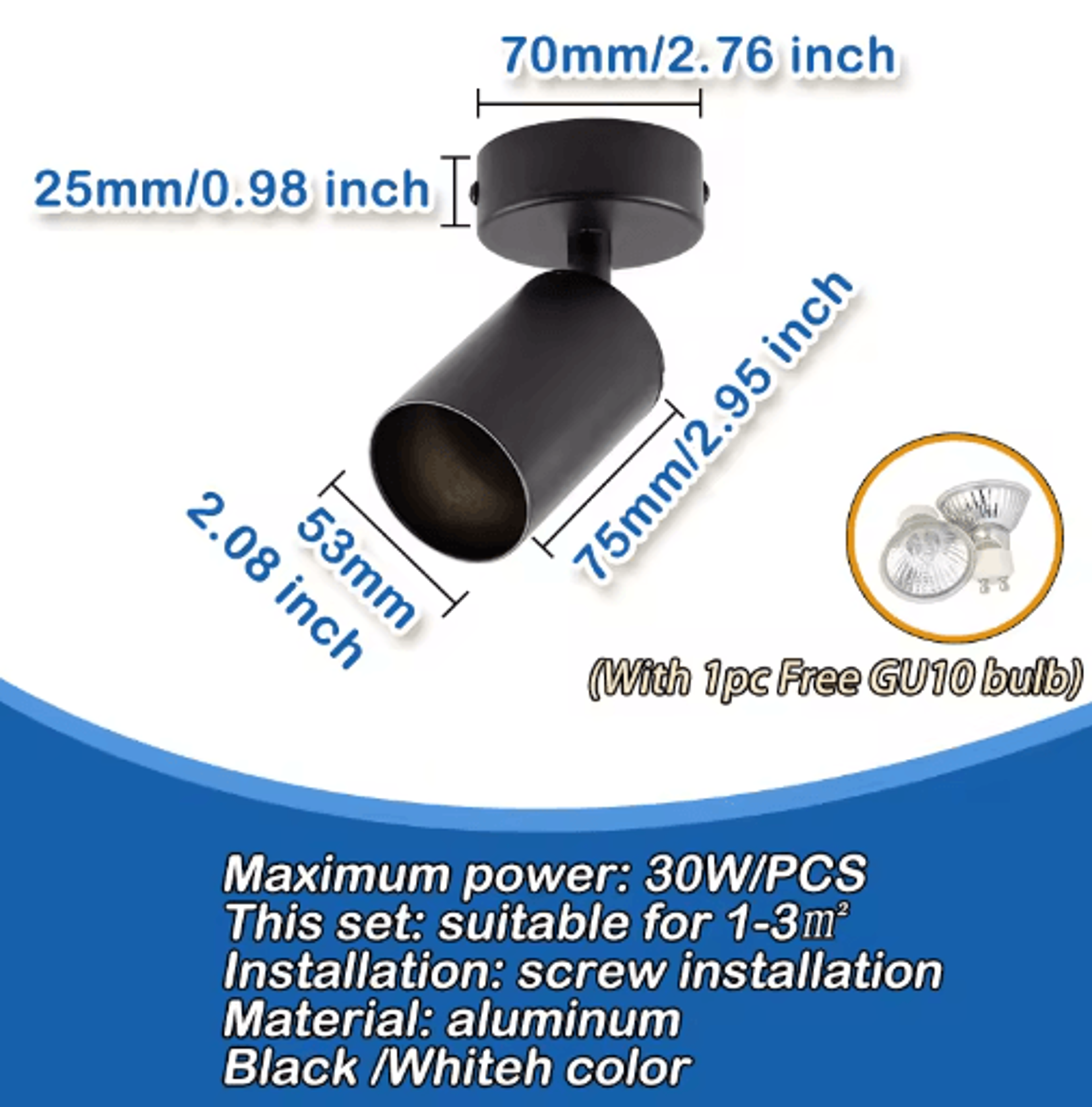 Modern Adjustable Track Spotlight  Flexible Ceiling  Wall Lighting Fixture 4