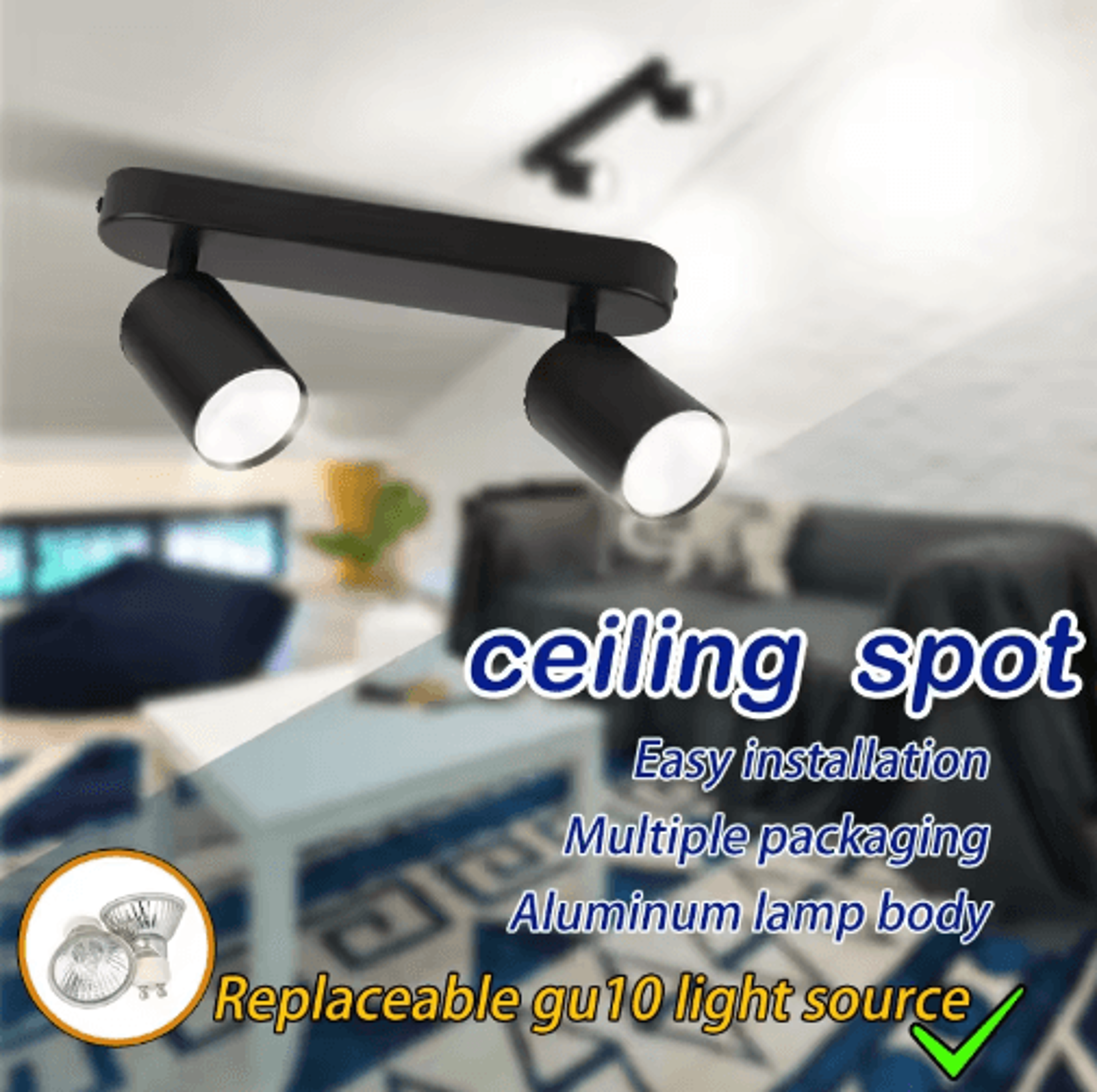 modern adjustable track spotlight – flexible ceiling & wall lighting fixture